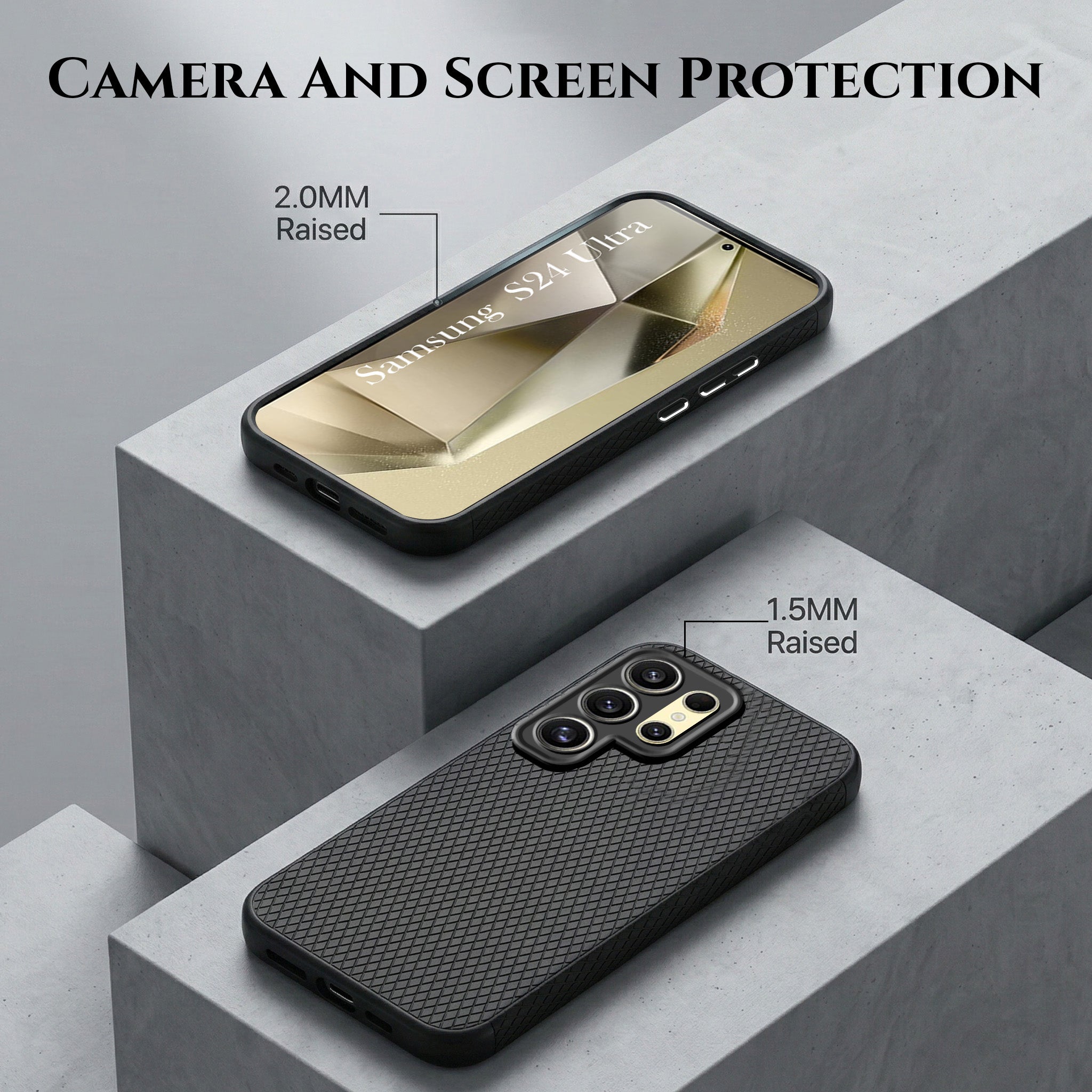 For Samsung Galaxy S24 Ultra Combo with Back Cover and 9H Tempered Glass (Liquid Silicone | Camera Protection | Oleophobic Coating Screen Glass)