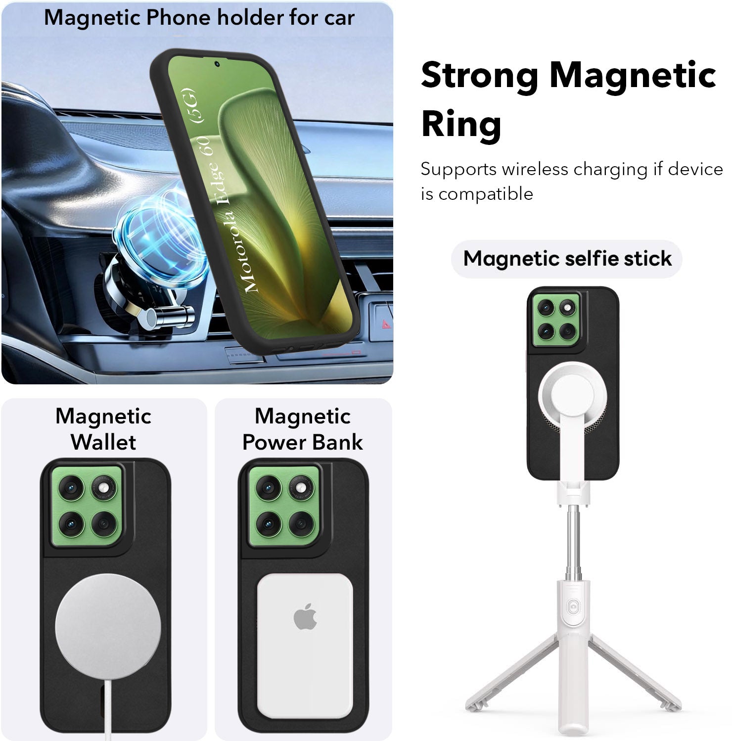 For Motorola Moto Edge 60 Back Cover Case Leather Finish (MagSafe Compatible Wireless Charging | Soft Touch | Camera Bump Protection)