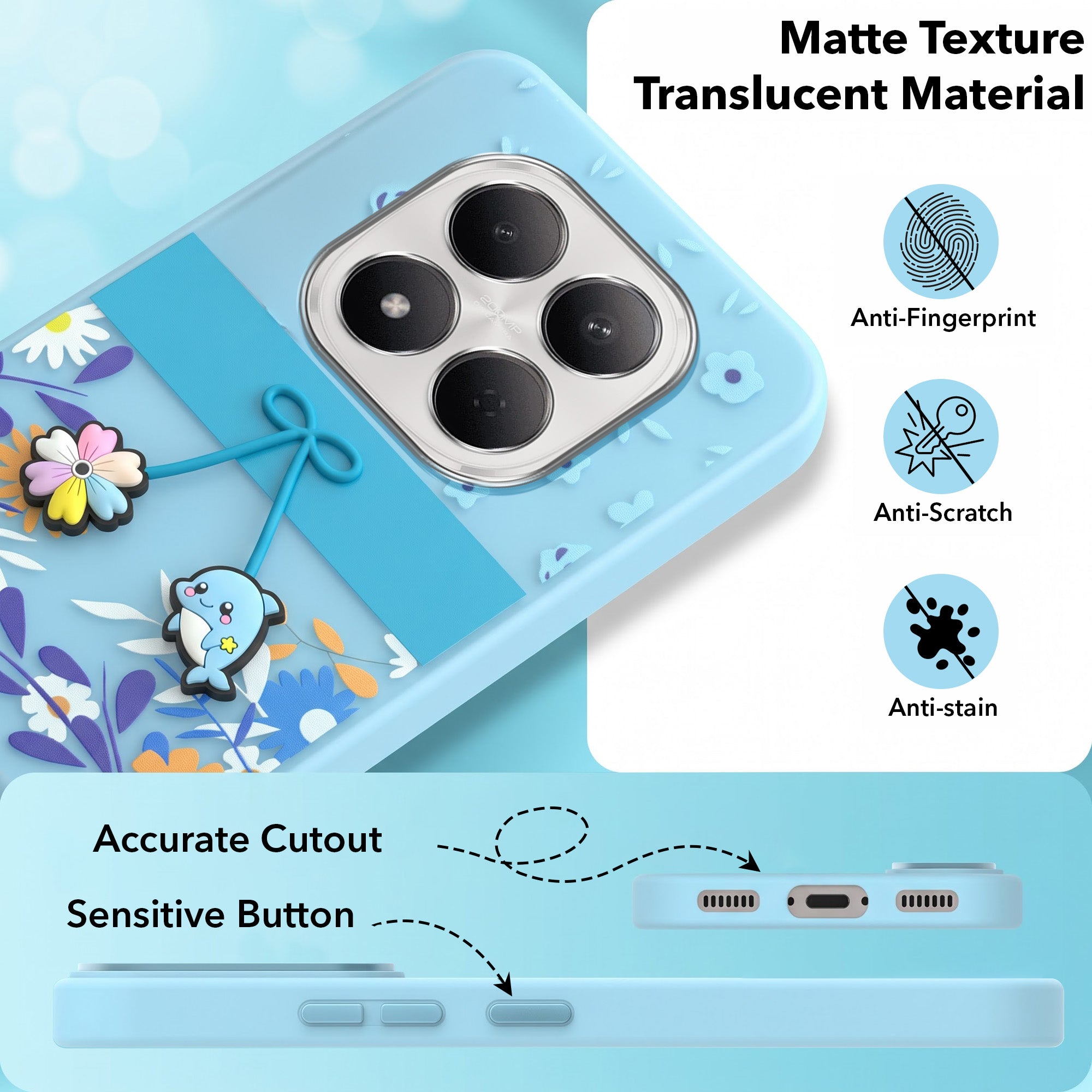 For Xiaomi Redmi Note 15 Pro 5G Back Cover Case (3D Cute Cartoons | Hard Back Side Soft | Matte Premium Finish | HD Printing)