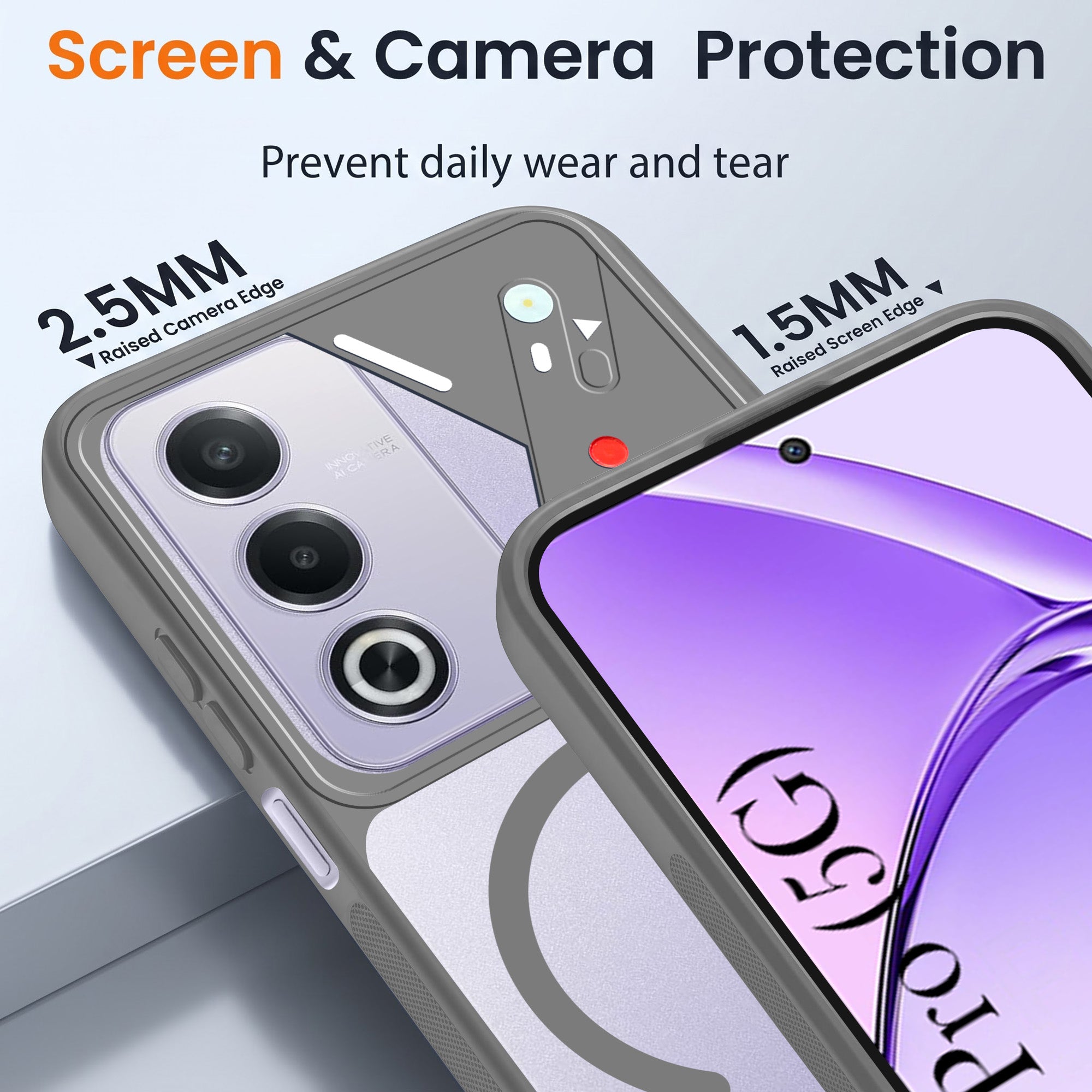For Oppo A3 Pro 5G Back Cover Case Lifetime Anti-Yellow Clear (Camera Protection | Side Grip | Wireless MagSafe Compatible)