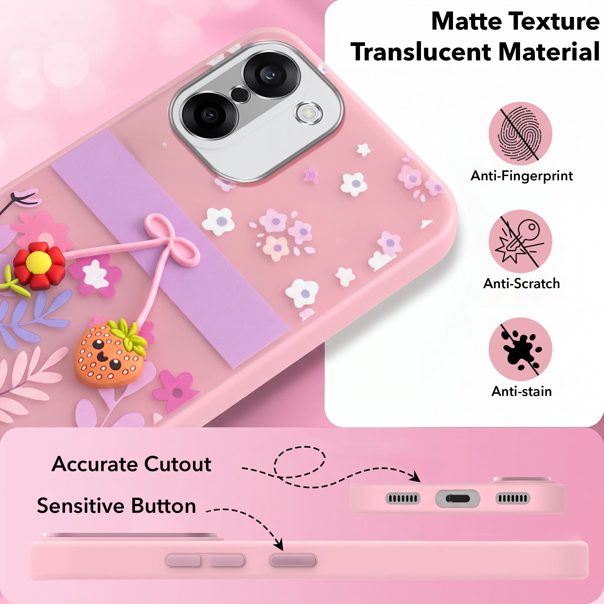 For Oneplus Nord CE 5 Back Cover Case (3D Cute Cartoons | Hard Back Side Soft | Matte Premium Finish | HD Printing)