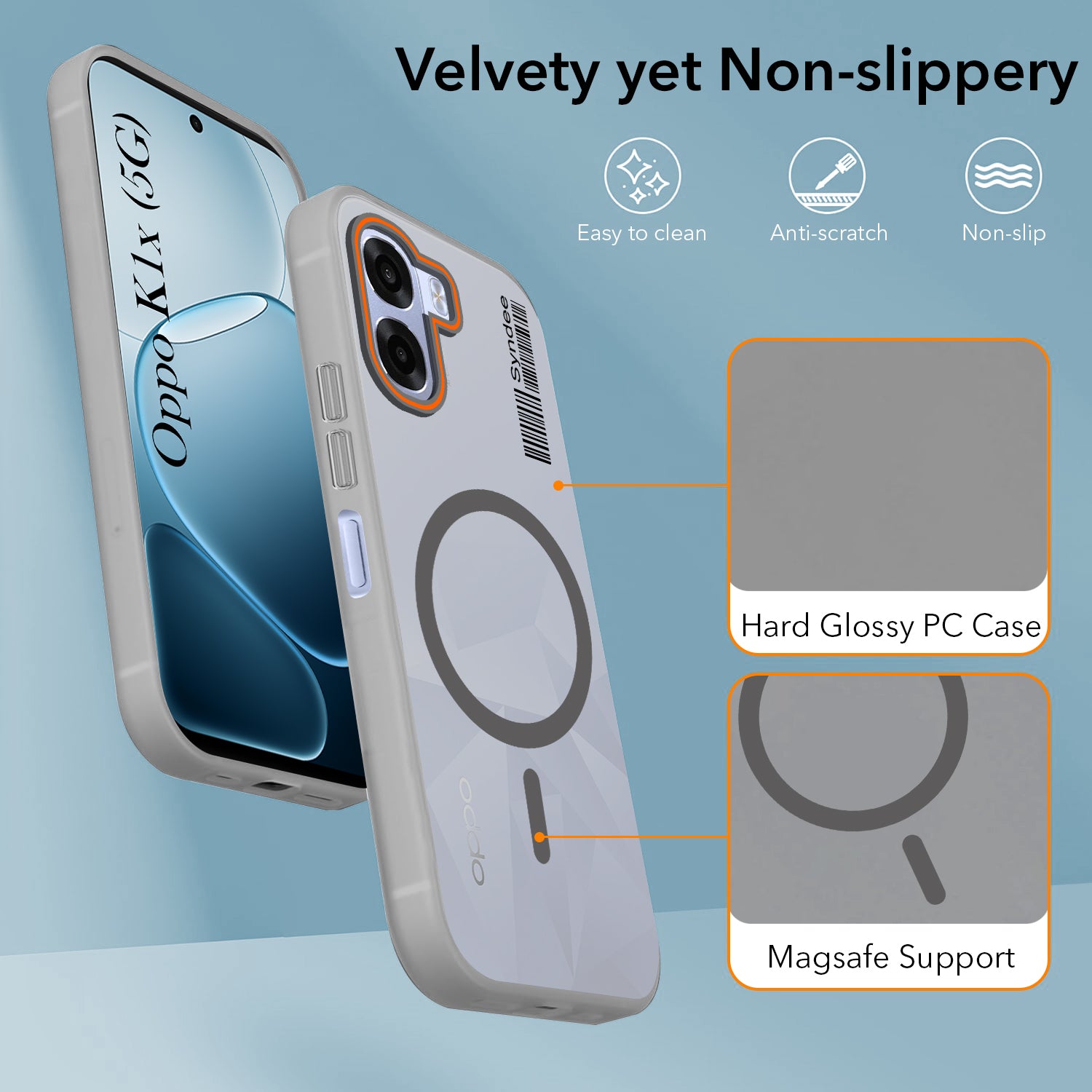 For Oppo K14x 5G Back Cover Case (Soft Touch | Camera Bump Protection | MagSafe Compatible | Matte Finish)