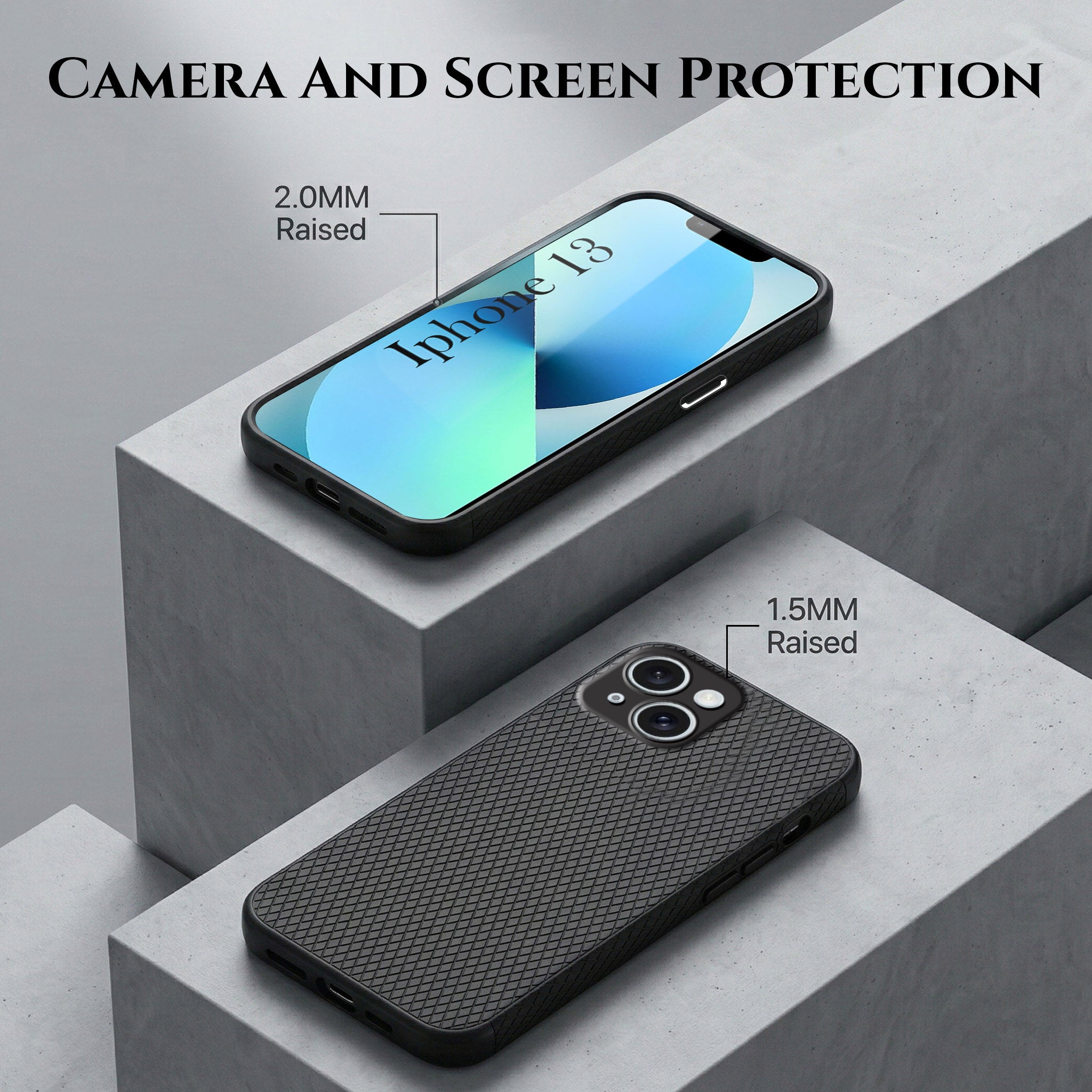 For Apple iPhone 13 Combo with Back Cover and 9H Tempered Glass (Liquid Silicone | Camera Protection | Oleophobic Coating Screen Glass)