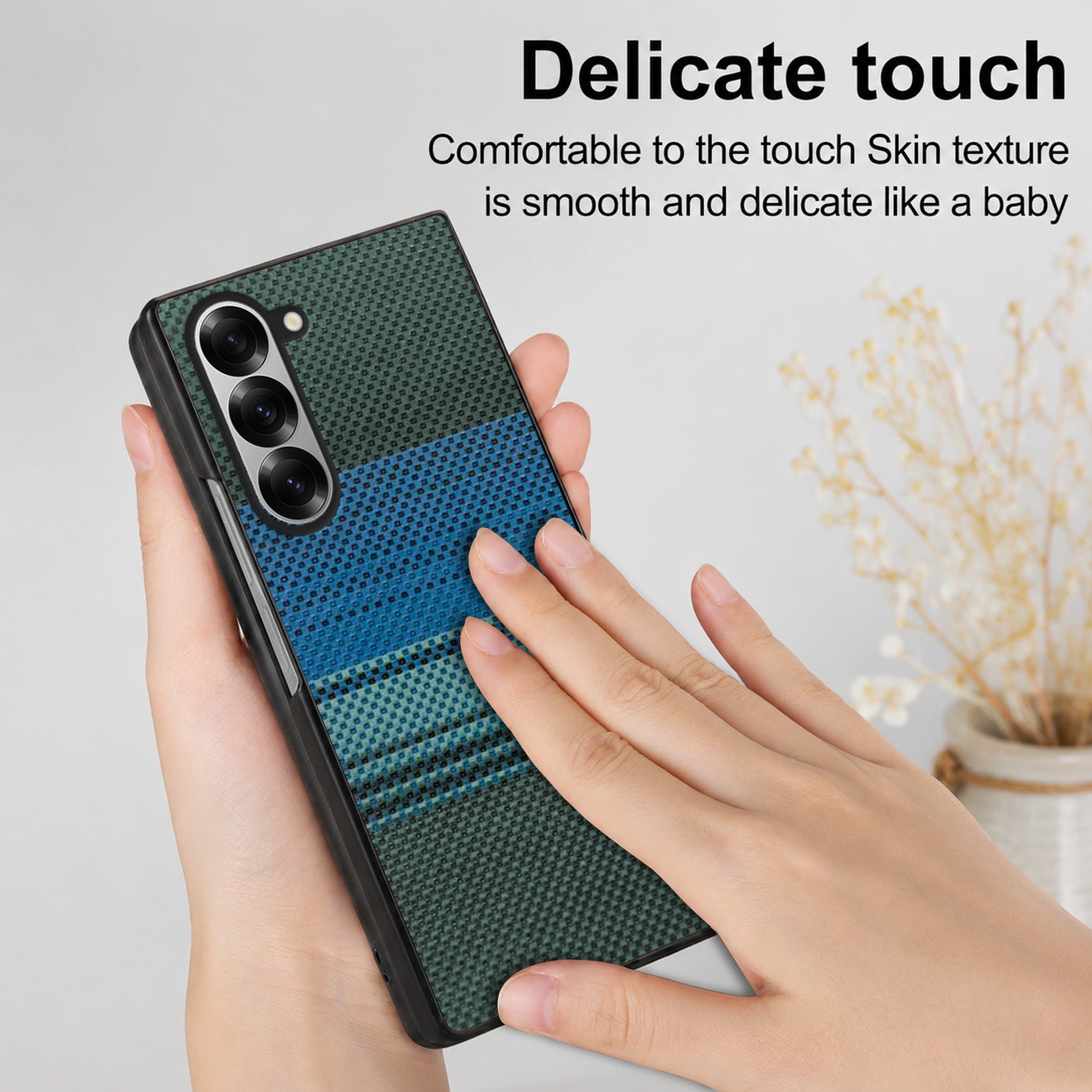 For Samsung Galaxy Z Fold 6 5G Back Flip Case Cover (Craft Printed Design | Hybrid Texture | Inside Microfiber Cloth)