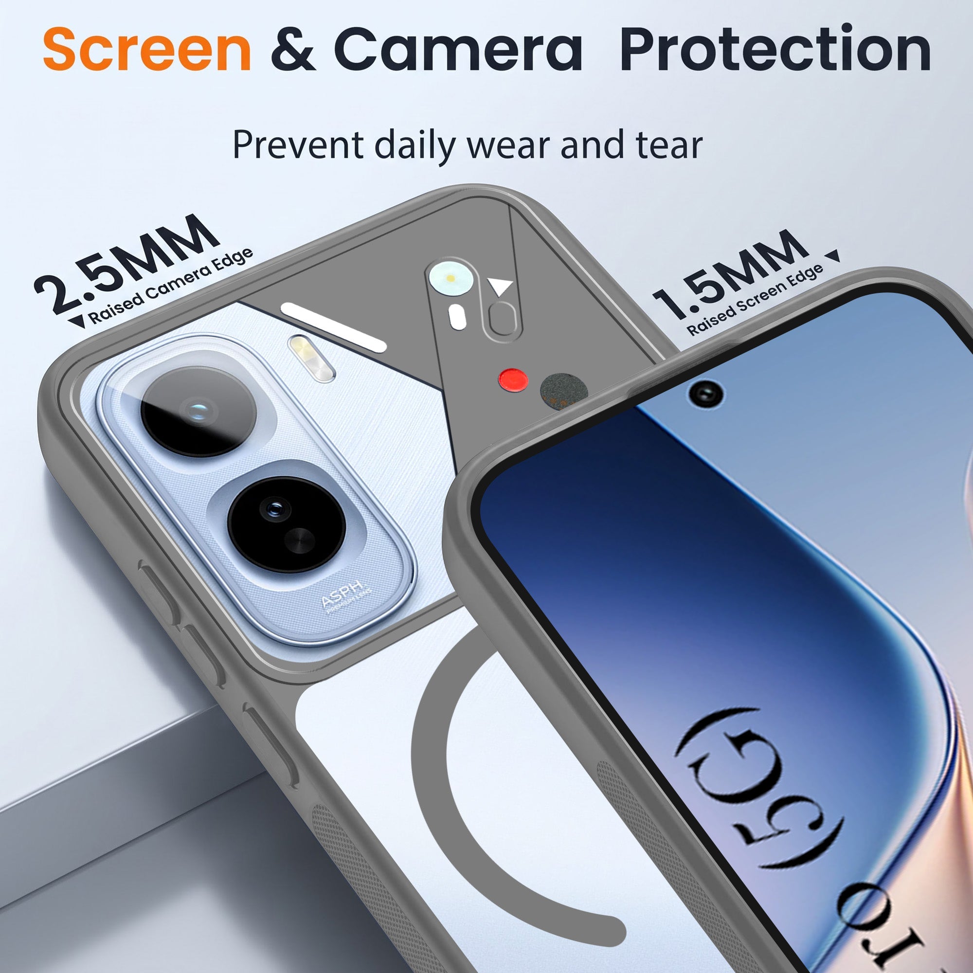 For Vivo T5 Pro 5G Back Cover Case Lifetime Anti-Yellow Clear (Camera Protection | Side Grip | Wireless MagSafe Compatible)
