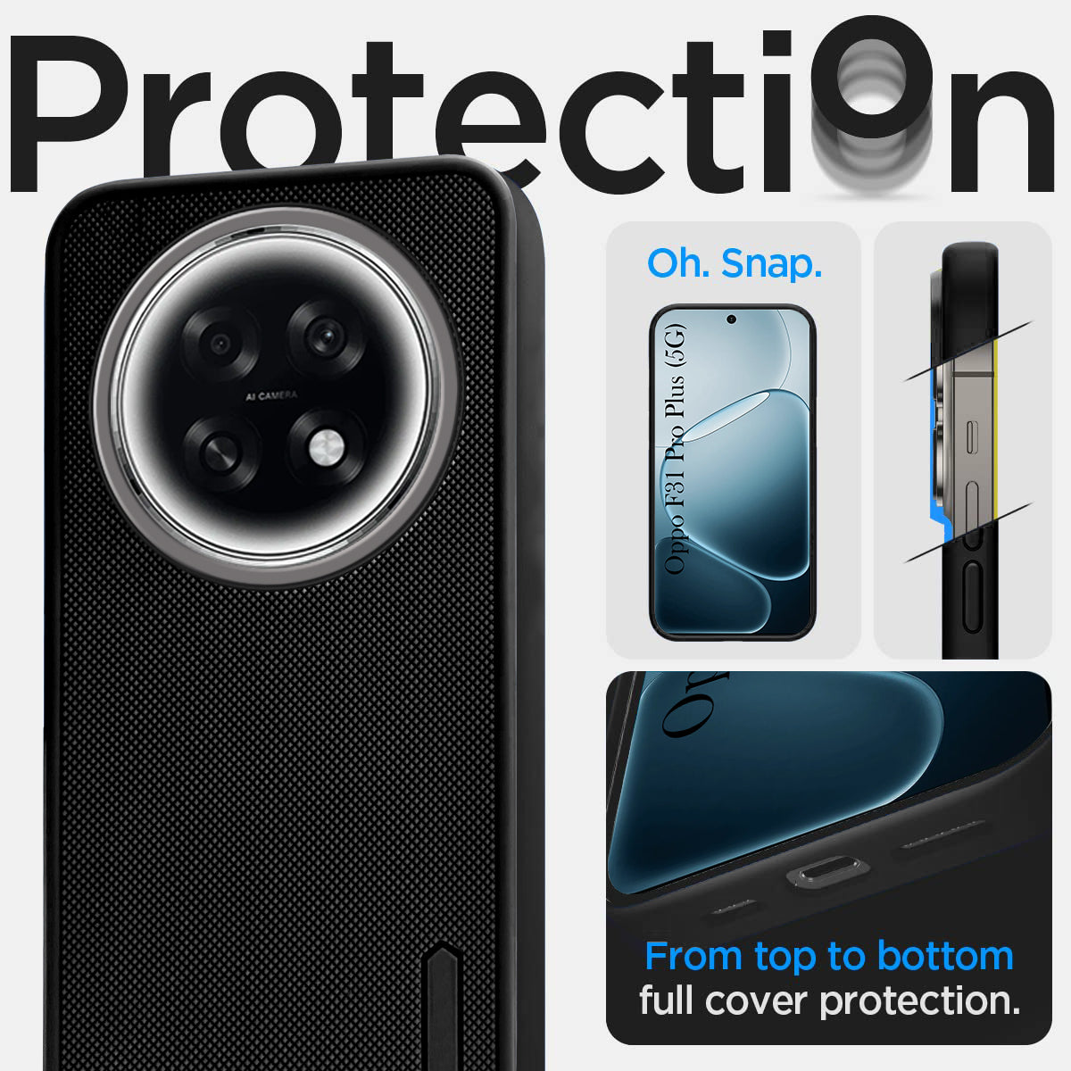 For Oppo F31 Pro Plus Back Cover Case (Textured Grip Design | Micro-Fiber Cloth Inside | Slim and Light Weight | Soft Touch and Feel)