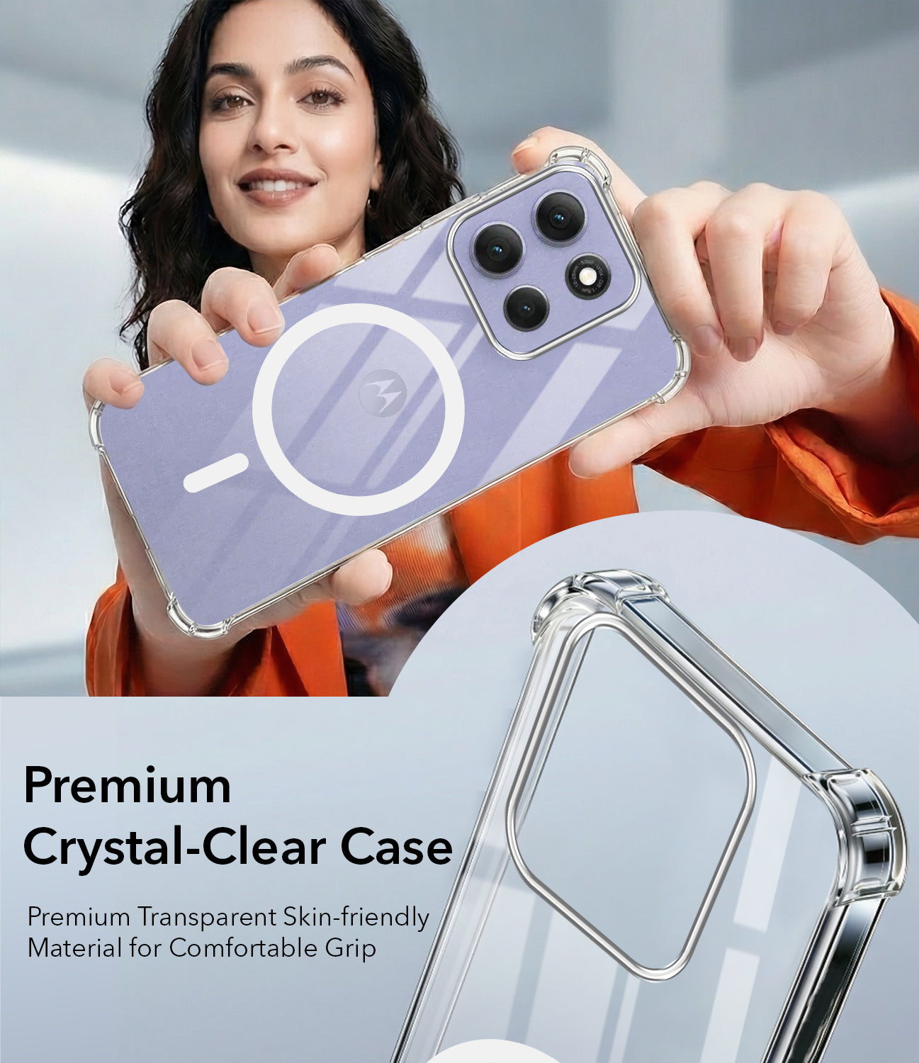 For Motorola Moto G86 Power Back Cover Shockproof Crystal-Clear (Magsafe Wireless Support | Drop & Camera Protection | Hard Polycarbonate)