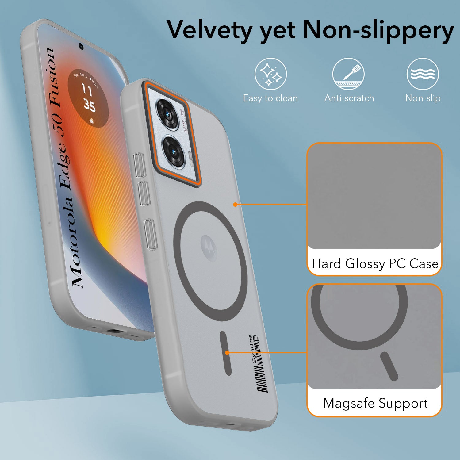 For Motorola Moto Edge 50 Fusion Back Cover Case (Soft Touch | Camera Bump Protection | MagSafe Compatible | Matte Finish)