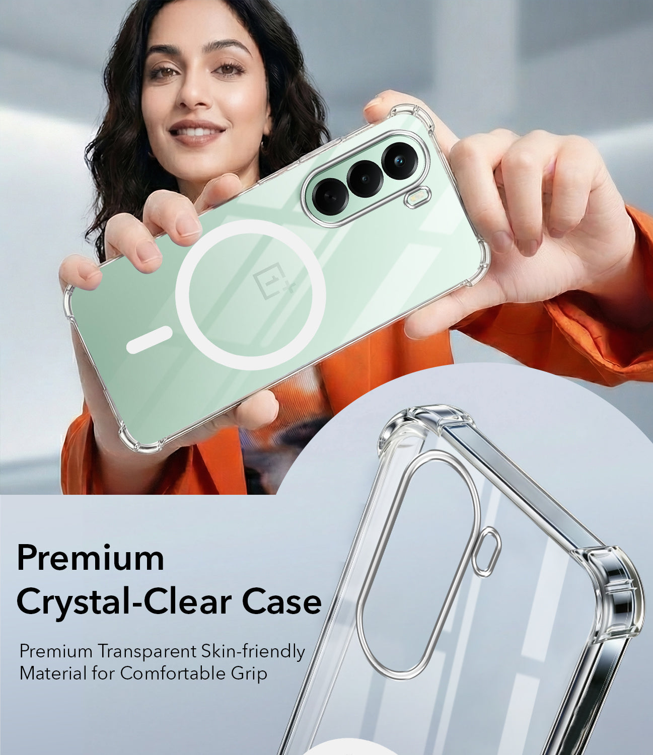 For OnePlus Nord CE 6 Lite Back Cover Shockproof Crystal-Clear (Magsafe Wireless Support | Drop & Camera Protection | Hard Polycarbonate)