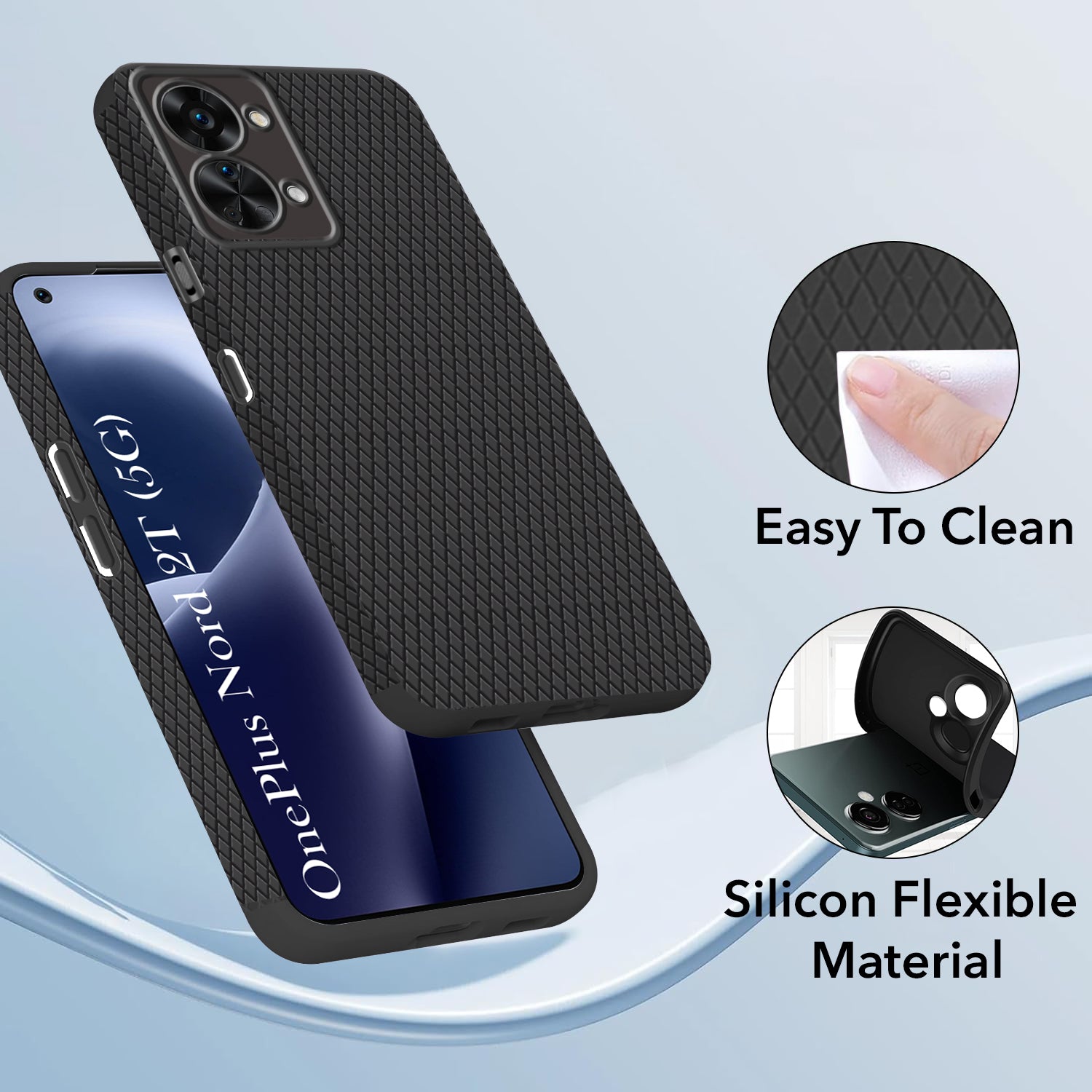 MAOGE Cover Per OnePlus Nord 2T 5G - Custodia In Vetro Marmorizzato Blu - Ultra Sottile Antiurto