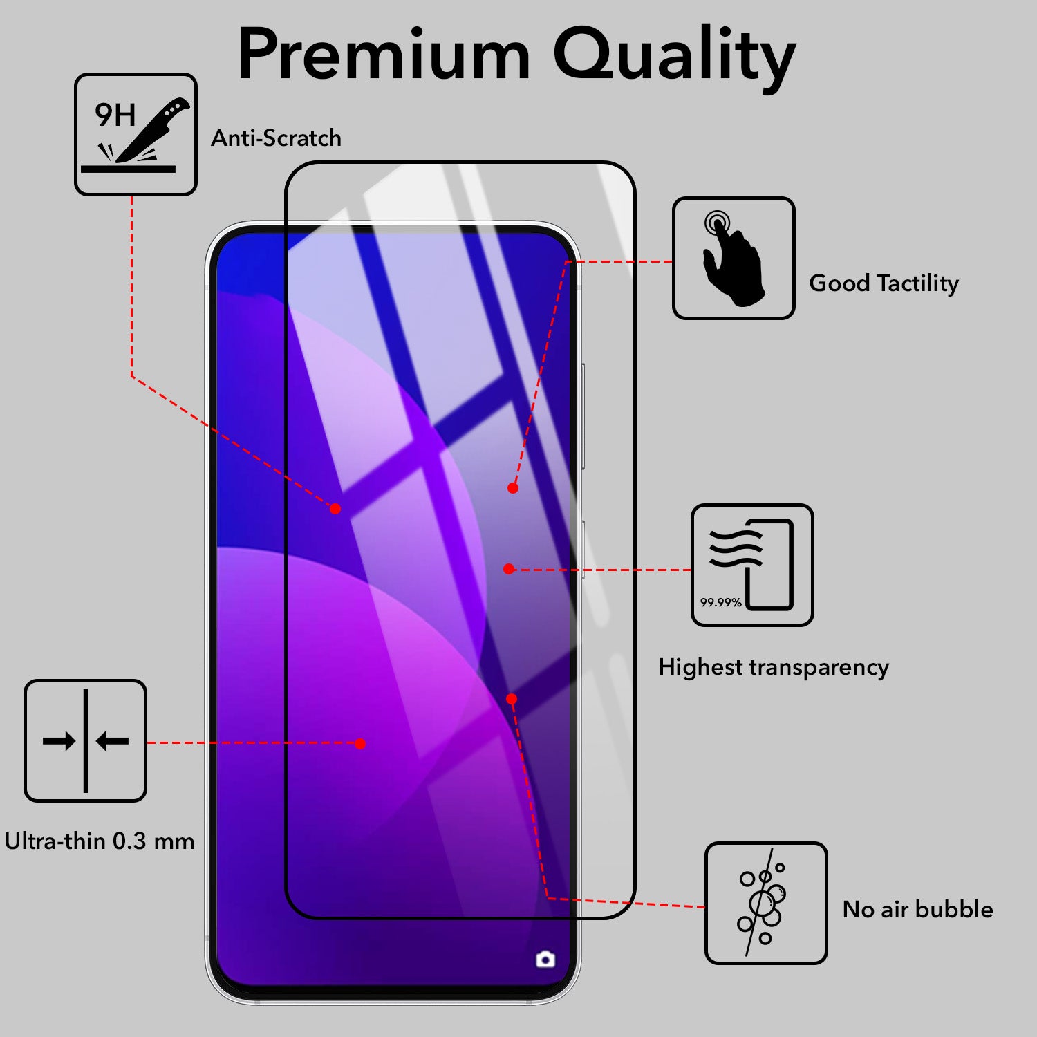 (Pack of 2) For Oppo F11 Pro Tempered Glass Screen Military-Grade Gorilla Protector With Installation Kit | Shatterproof, Full Coverage, HD Clear, Scratch Resistant