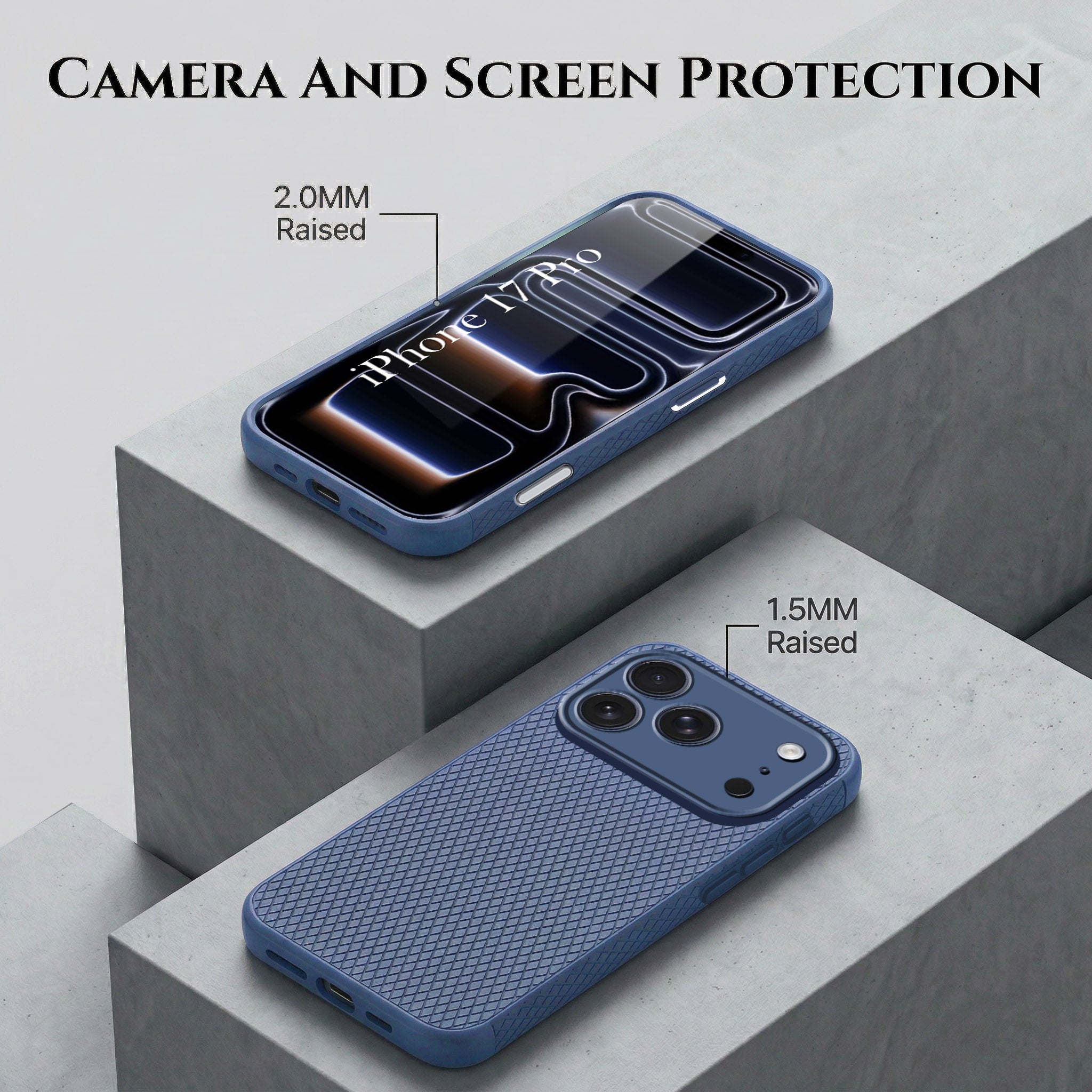For Apple iPhone 17 Pro Combo with Back Cover and 9H Tempered Glass (Liquid Silicone | Camera Protection | Oleophobic Coating Screen Glass)