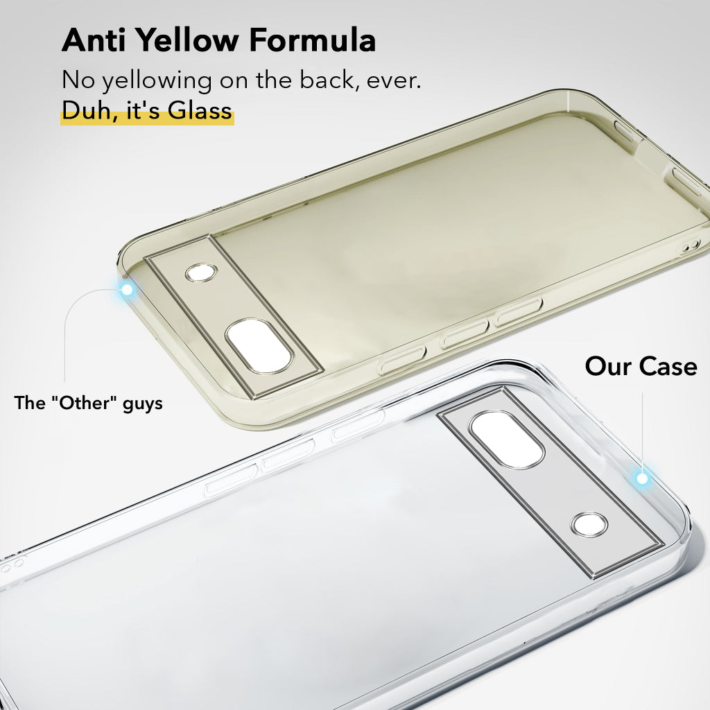 For Google Pixel 6a Back Cover Case Lifetime Anti-Yellow Clear (Sleek Hard Crystal | Shockproof and Camera Protection)
