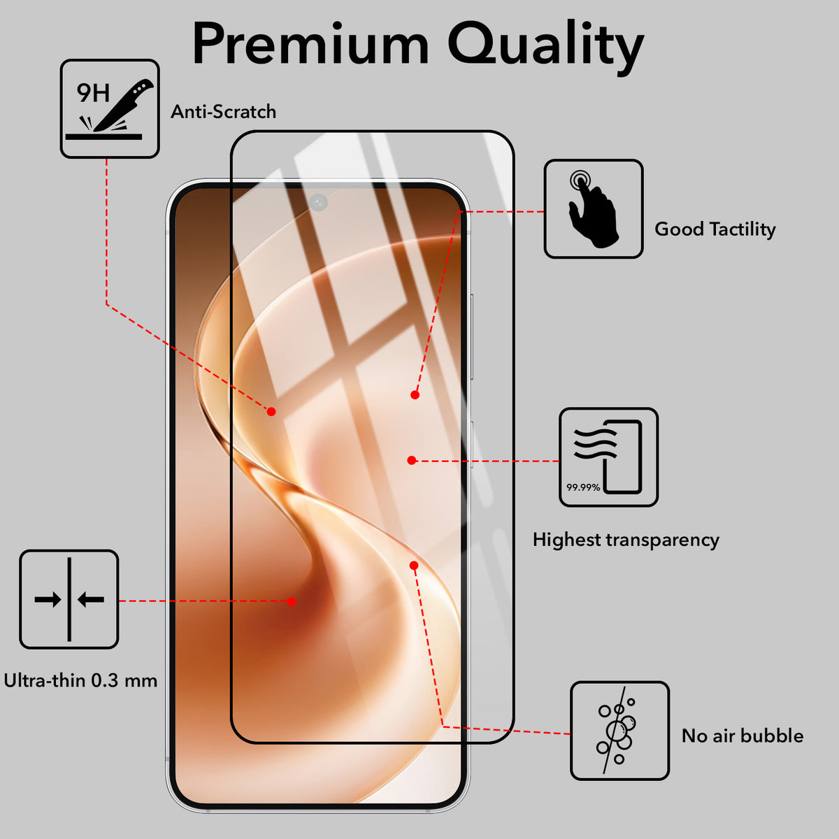 (Pack of 2) Tempered Glass For Vivo V80 5G Military-Grade Gorilla Tempered Glass Screen Protector With Installation Kit | Shatterproof, Full Coverage, HD Clear, Scratch Resistant