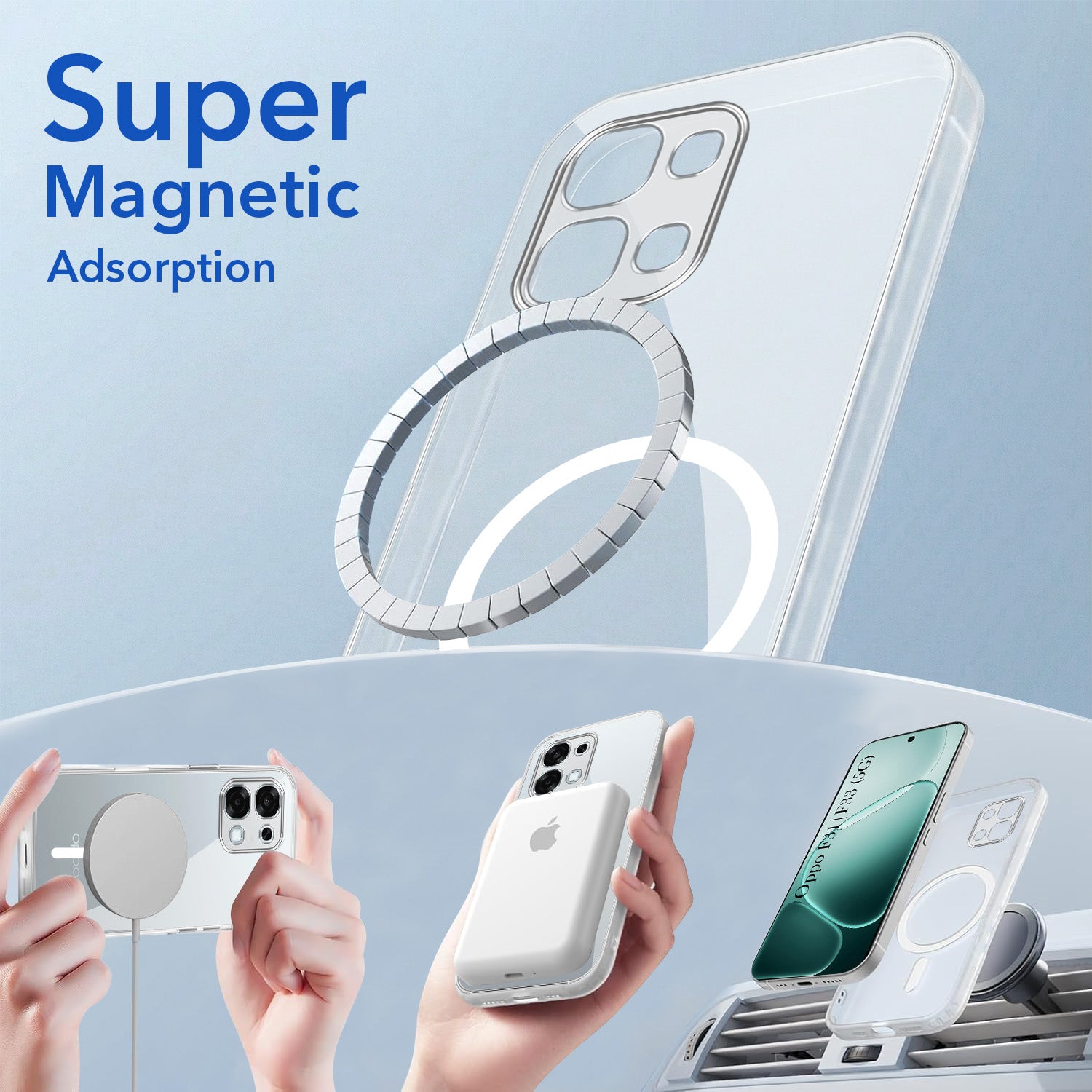 For Oppo F31 5G | Oppo F33 5G Back Cover Case Lifetime Anti-Yellow MagSafe Compatible Clear (Sleek Hard Crystal | Shockproof and Camera Protection)