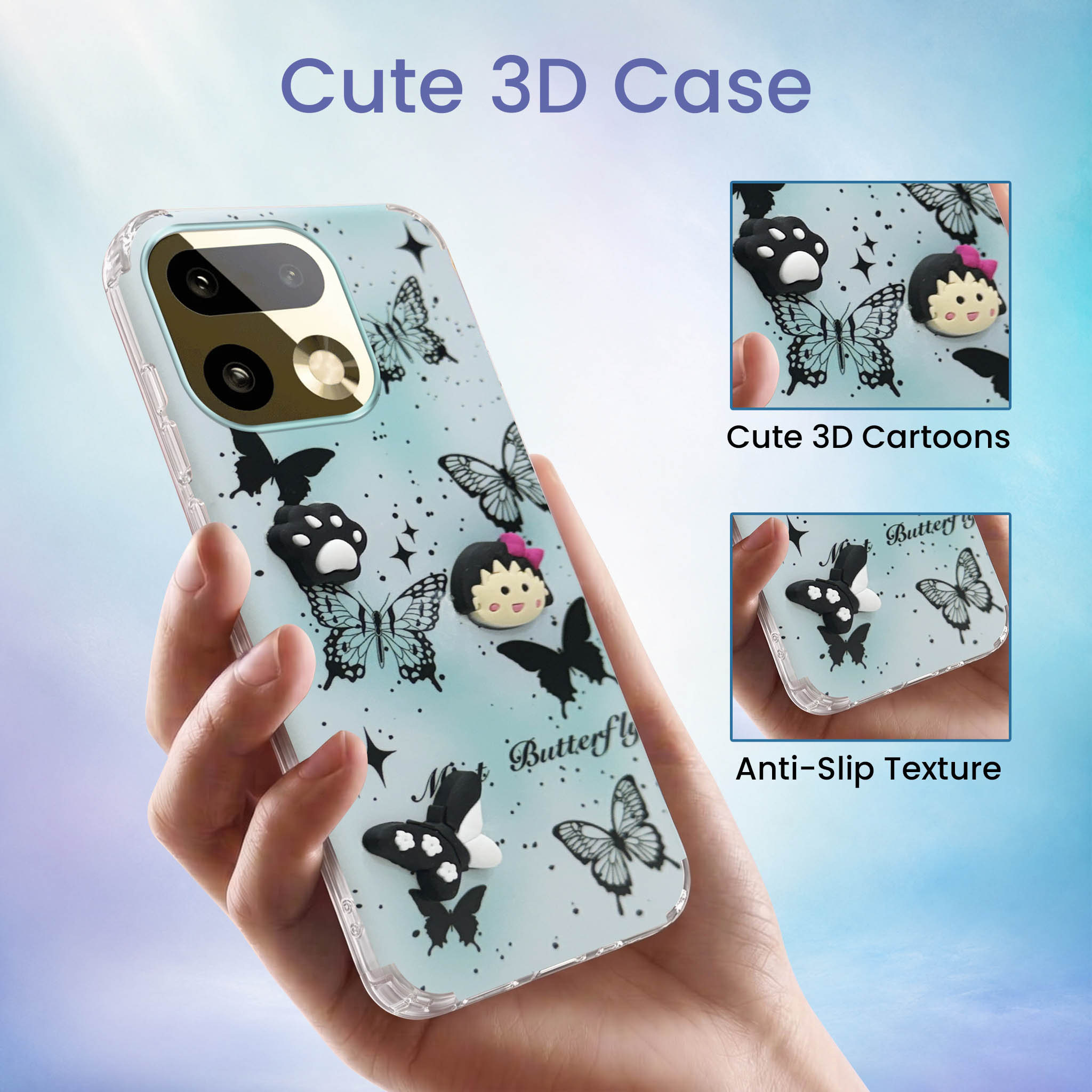 For Realme 16 Pro Plus 5G Back Cover Case (3D Cute Cartoons | Hard Back Side Soft | Matte Premium Finish | HD Printing)