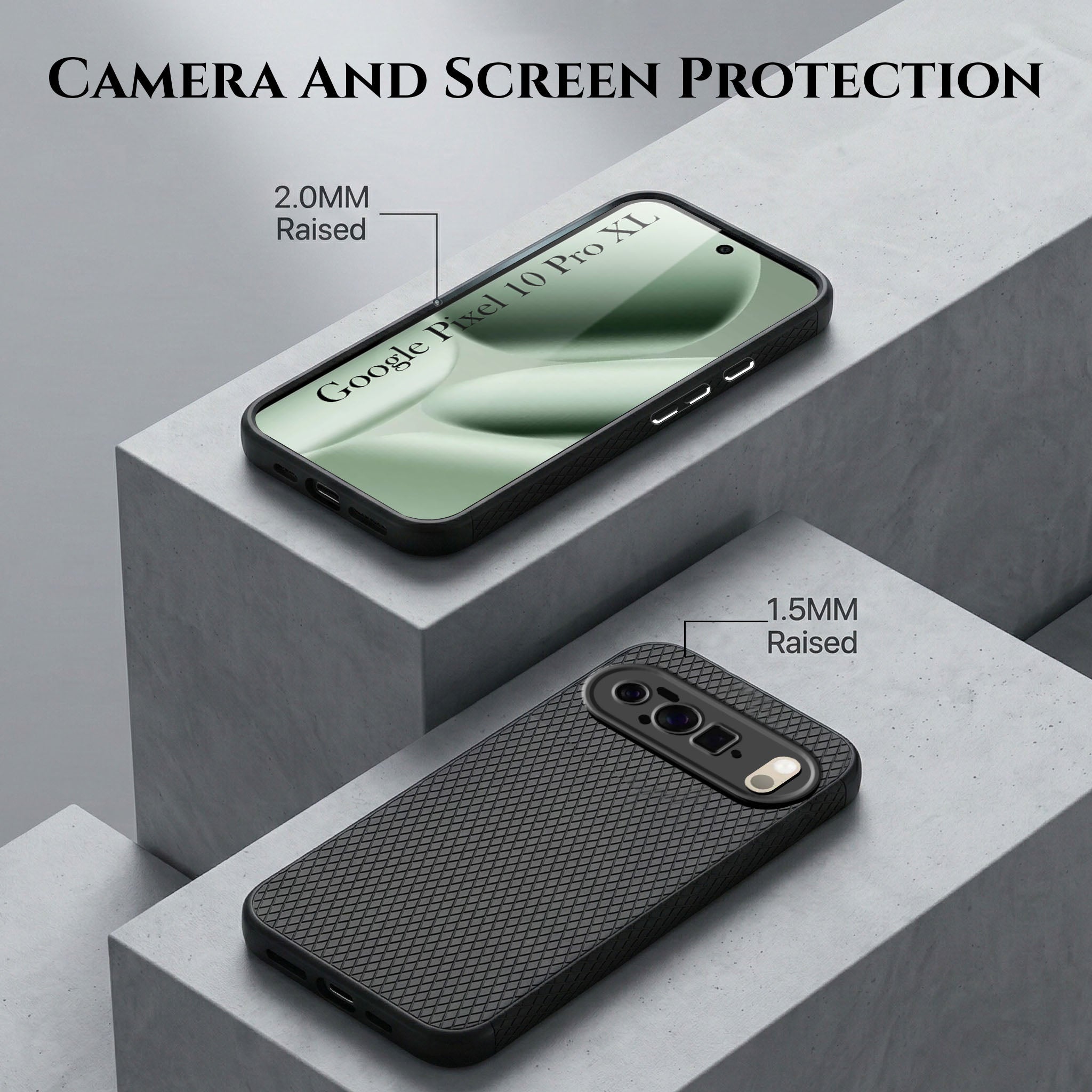 For Google Pixel 10 Pro XL Combo with Back Cover and 9H Tempered Glass (Liquid Silicone | Camera Protection | Oleophobic Coating Screen Glass)