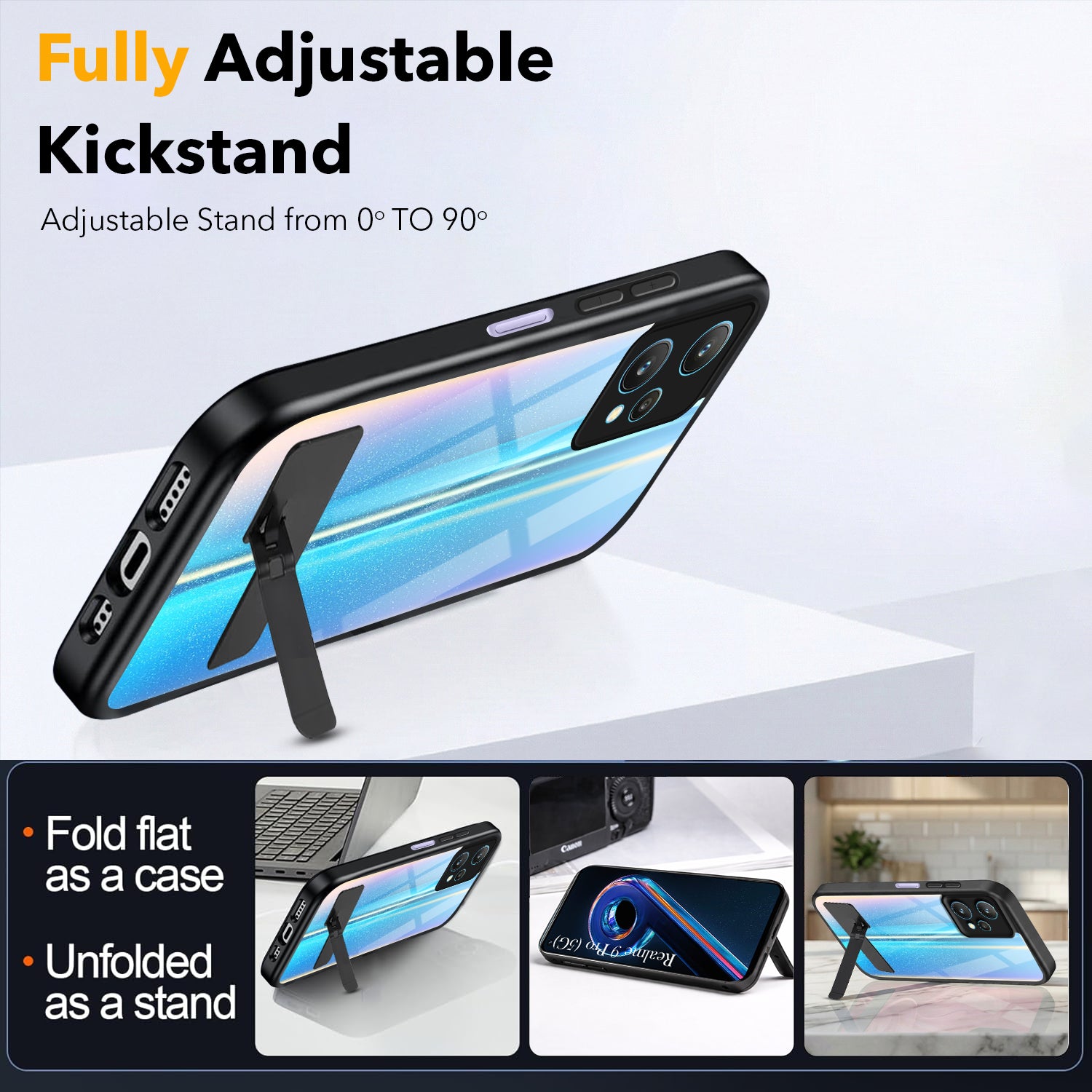 For Realme 9 Pro Back Cover Case (Built-in Stand | Lifetime Anti Yellow | Kickstand Shockproof | Camera Protection | MagSafe Compatible)