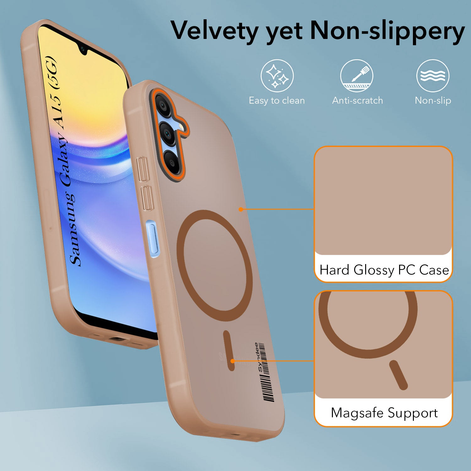 For Samsung Galaxy A15 5G Back Cover Case (Soft Touch | Camera Bump Protection | MagSafe Compatible | Matte Finish)