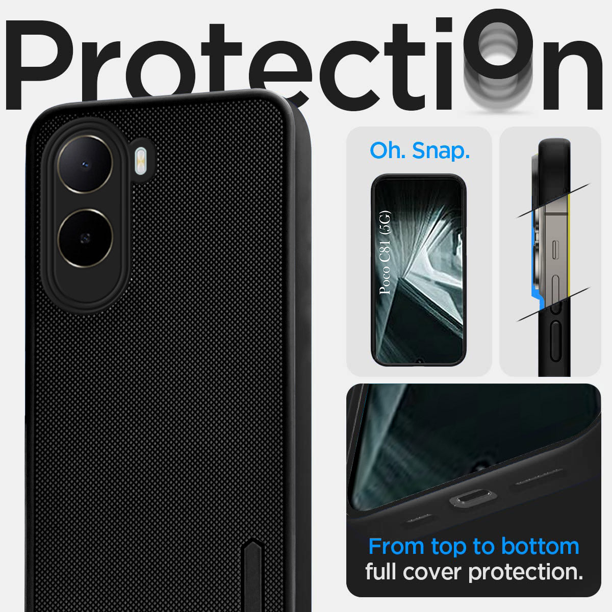 For POCO C81 5G Back Cover Case Rubberised (Textured Grip Design | Micro-Fiber Cloth Inside | Slim and Light Weight | Soft Touch and Feel)