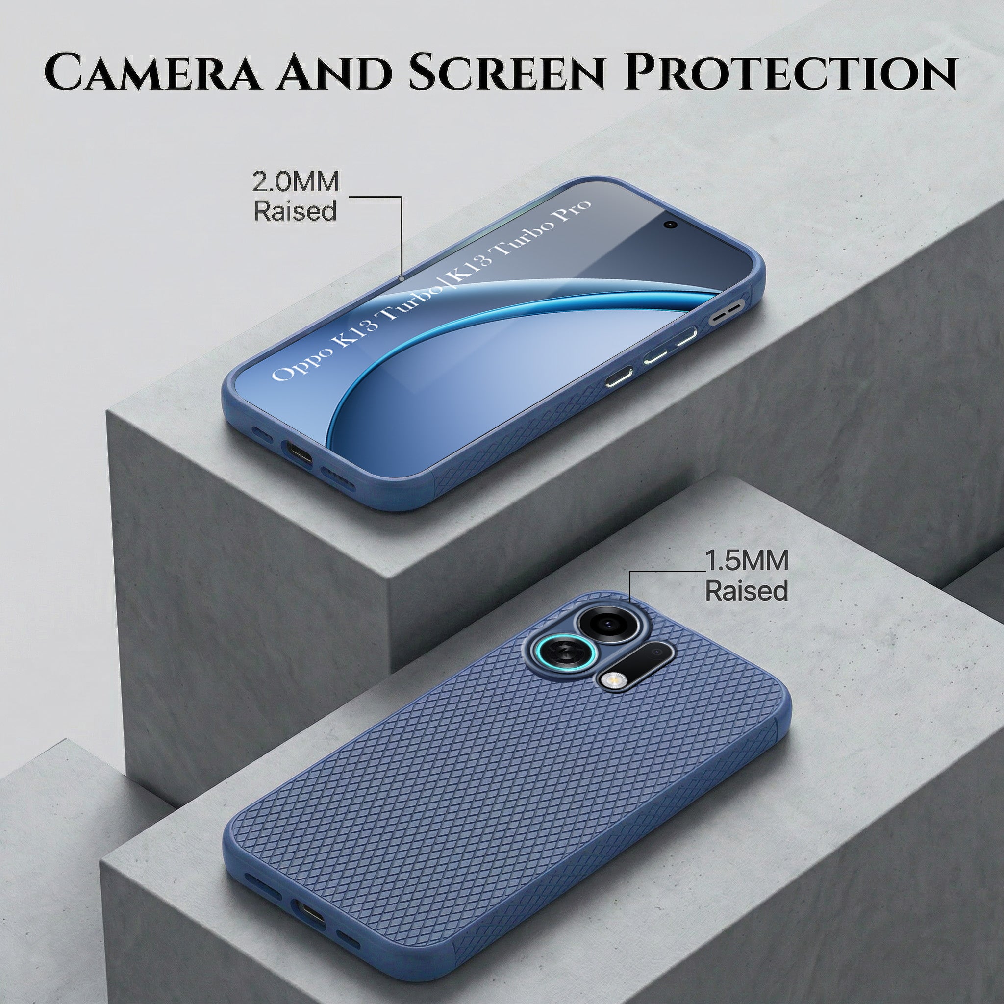 For Oppo K13 Turbo | Oppo K13 Turbo Pro Combo with Back Cover and 9H Tempered Glass (Liquid Silicone | Camera Protection | Oleophobic Coating Screen Glass)