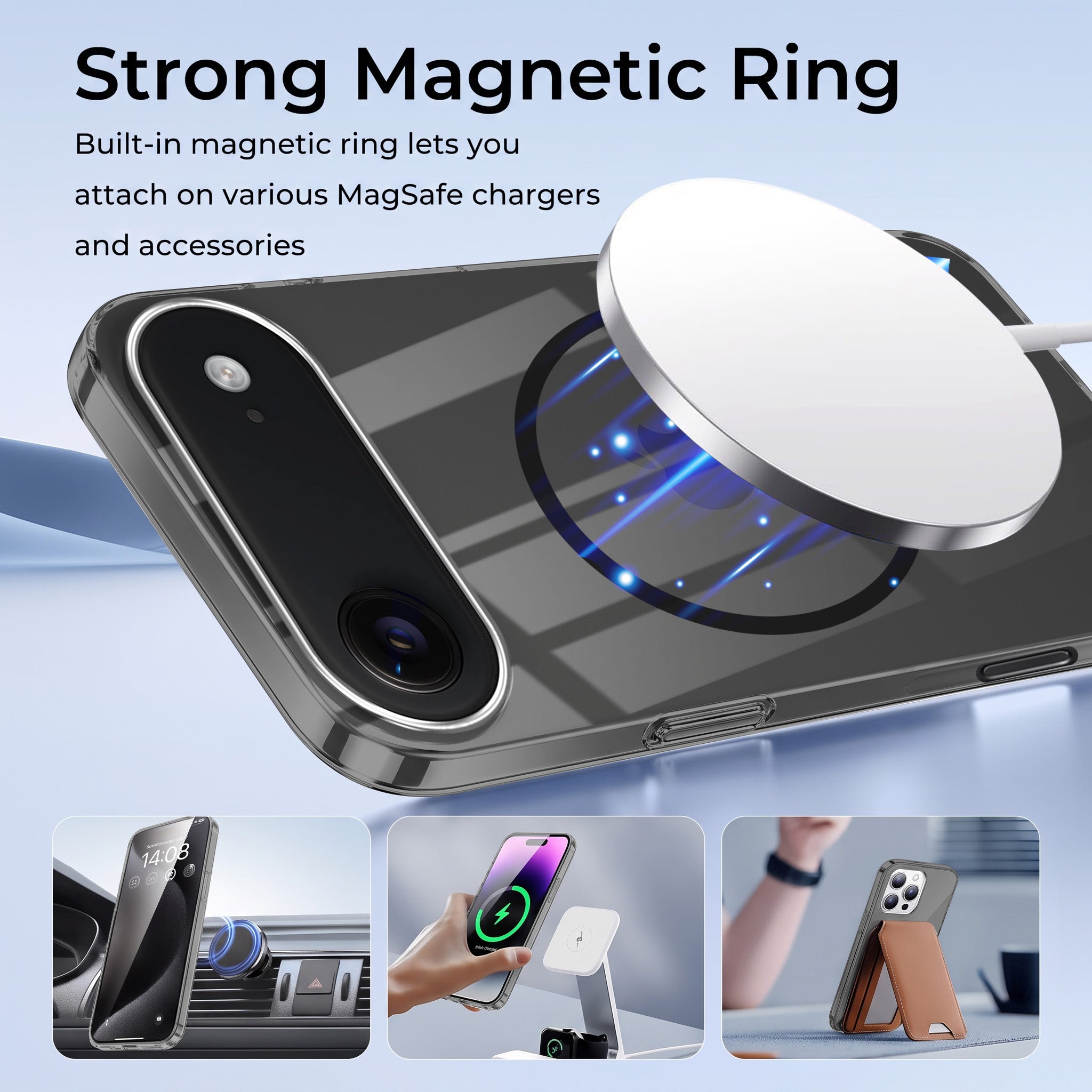 For Apple iPhone 17 Air Back Case Cover Crystal Anti Yellow (Unbreakable PC | MagSafe Wireless Charging Support |Camera Protection Bump)