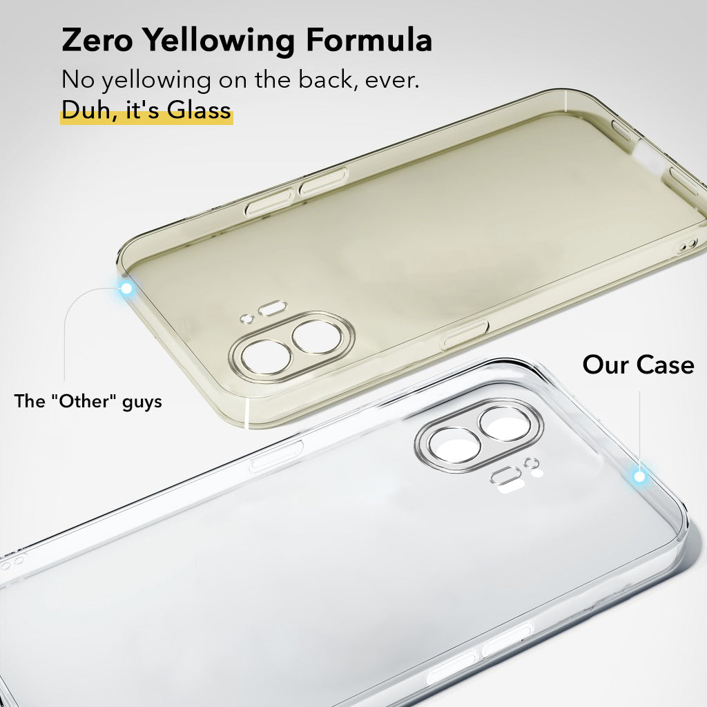 For Nothing Phone 2 Back Cover Case (Hard Anti Yellow Clear Case For Nothing Phone 2 Back Cover Case (Hard Anti Yellow Clear Case