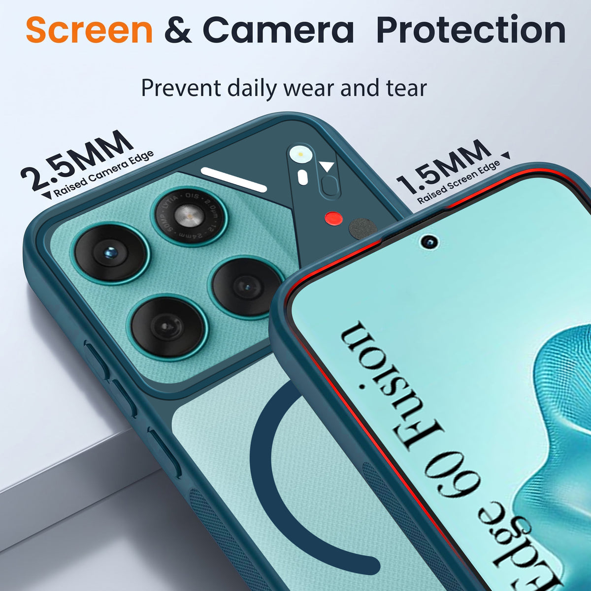 For Motorola Moto Edge 60 Fusion Back Cover Case Lifetime Anti-Yellow Clear (Camera Protection | Side Grip | Wireless MagSafe Compatible)