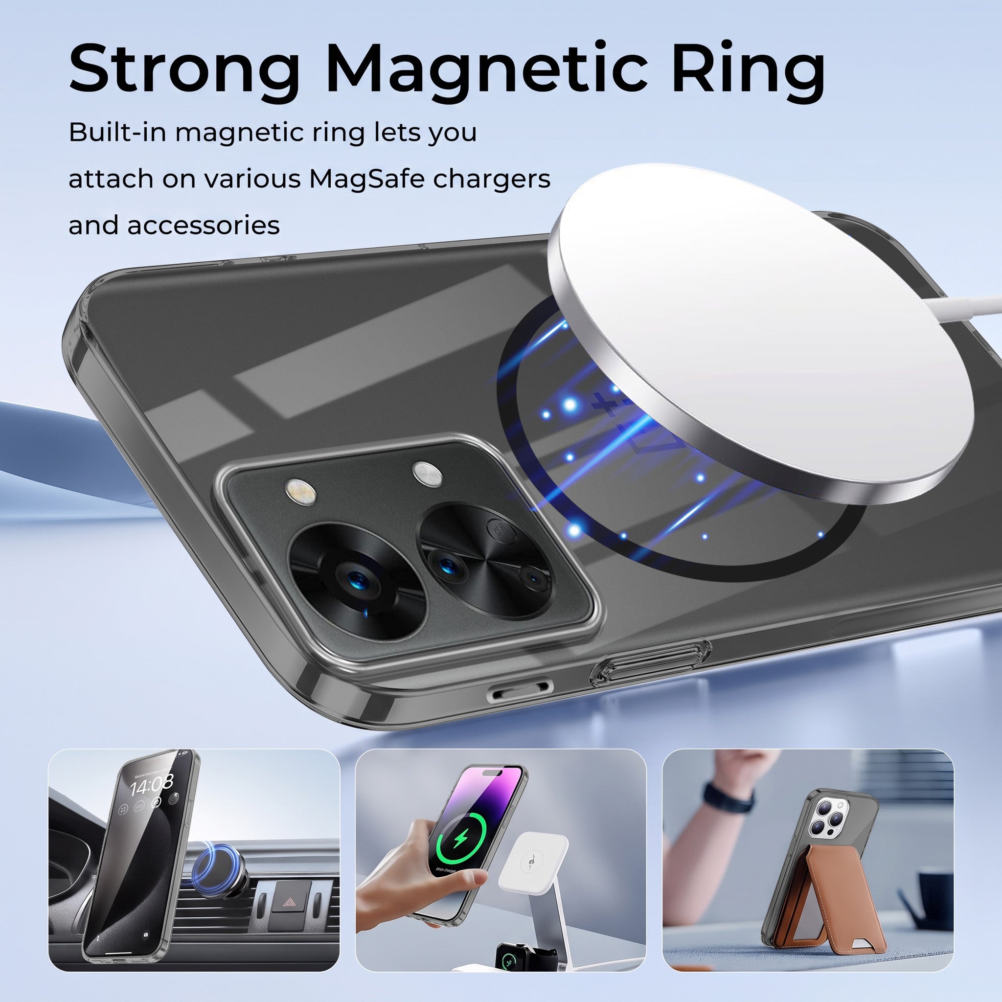 For OnePlus Nord 2T 5G Back Case Cover Crystal Anti Yellow (Unbreakable PC | MagSafe Wireless Charging Support |Camera Protection Bump)