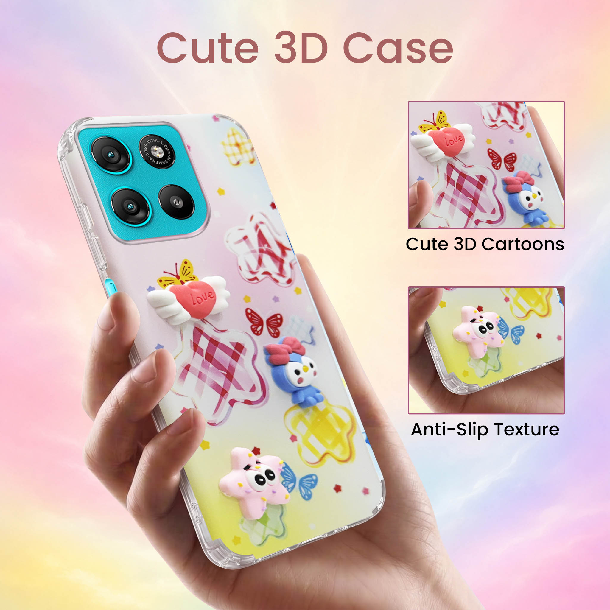 For Motorola Moto G67 Power | G57 Power Back Cover Case (3D Cute Cartoons | Hard Back Side Soft | Matte Premium Finish | HD Printing)