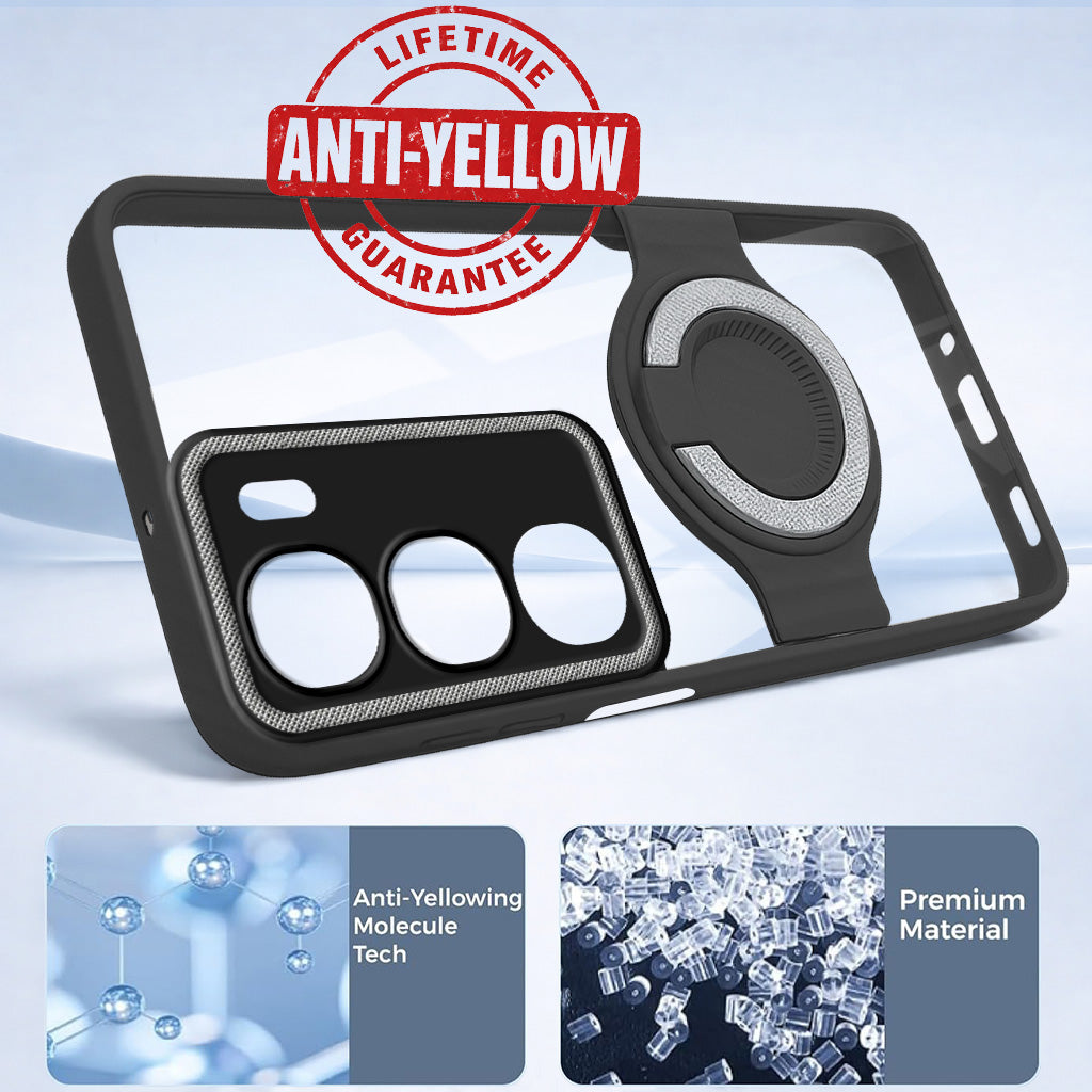 For Vivo Y29 Back Cover Case with stand (Built-in Ring Holder Kickstand | Lifetime Anti Yellow | Camera Protection)