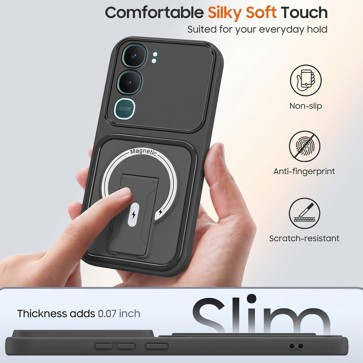 For Vivo Y31 5G Back Case Cover Metallic (Hybrid Armor Kickstand | MagSafe Compatible | Camera Protection Shockproof)