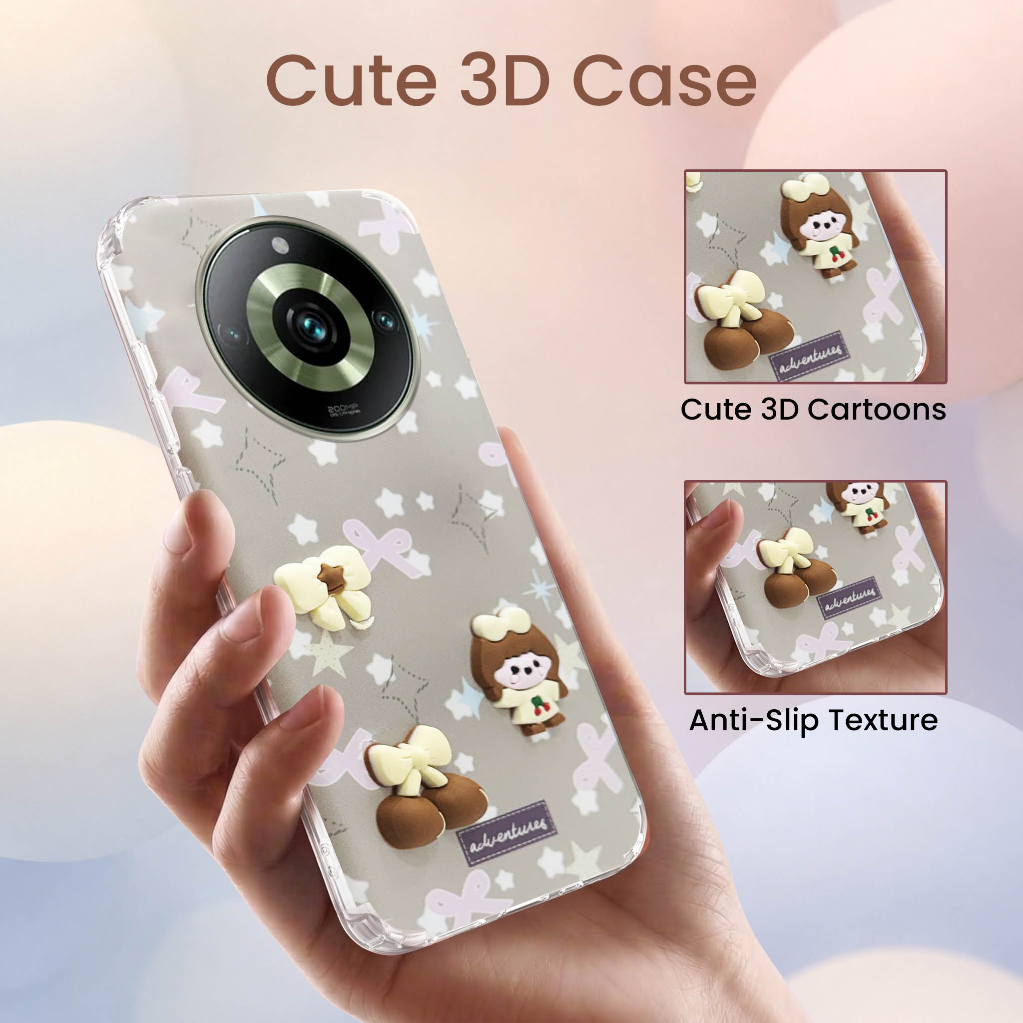 For Realme 11 Pro 5G | Realme 11 Pro Plus 5G Back Cover Case (3D Cute Cartoons | Hard Back Side Soft | Matte Premium Finish | HD Printing)