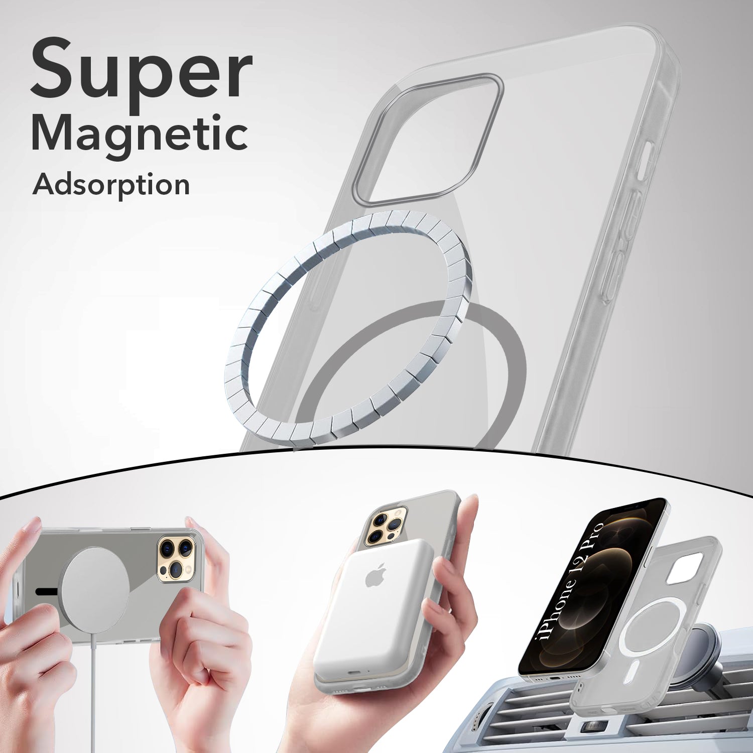 For Apple iPhone 12 Pro Back Case Cover Lifetime Anti-Yellow MagSafe Compatible Clear (Sleek Hard Crystal | Camera Protection and Shockproof)