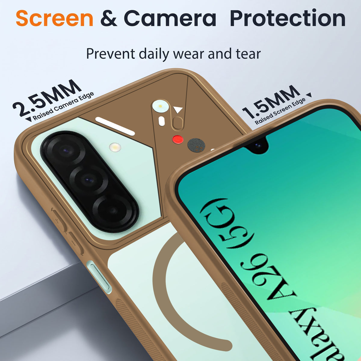 For Samsung Galaxy A26 5G Back Cover Case Lifetime Anti-Yellow Clear (Camera Protection | Side Grip | Wireless MagSafe Compatible)