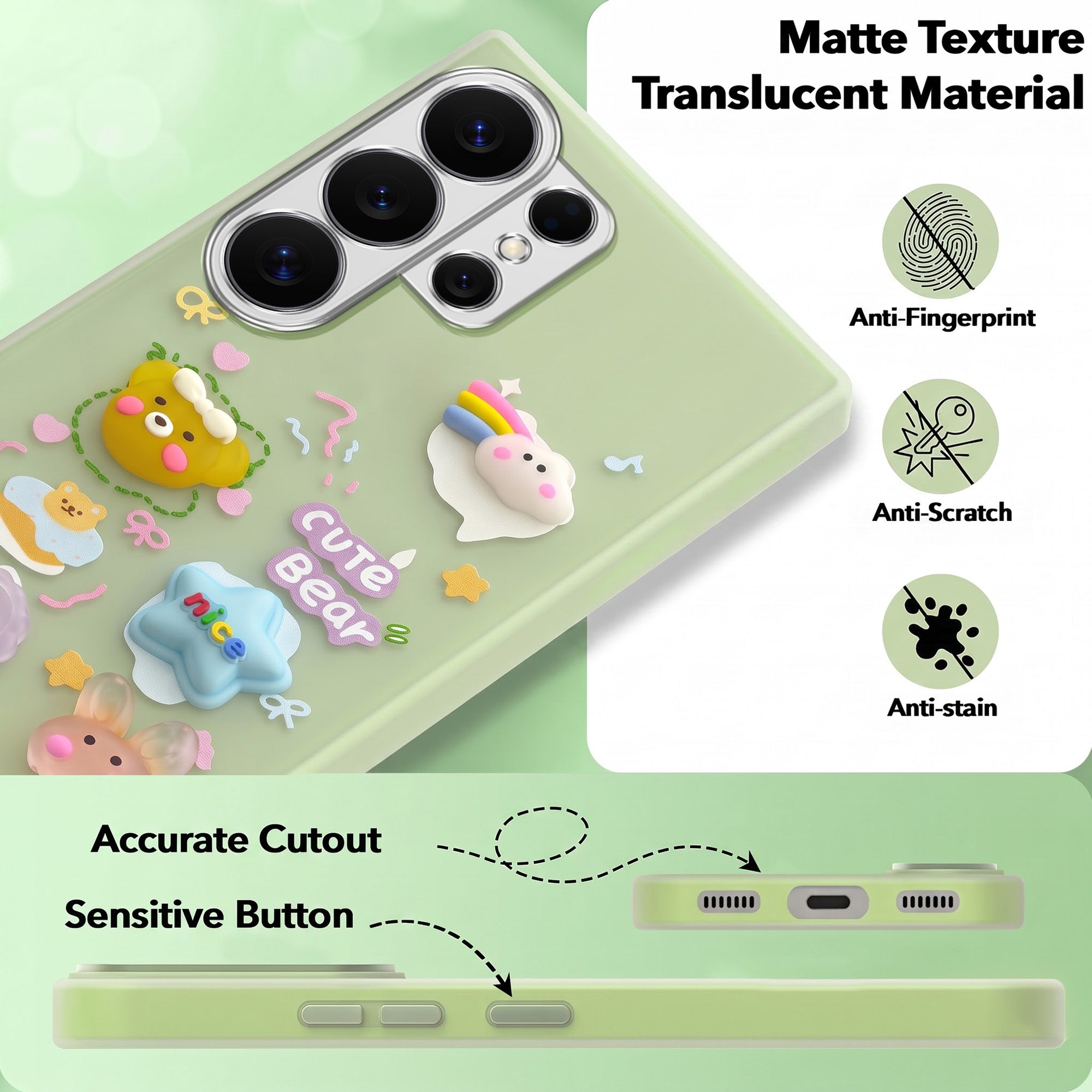 For Samsung Galaxy S26 Ultra Back Cover Case (3D Cute Cartoons | Hard Back Side Soft | Matte Premium Finish | HD Printing)