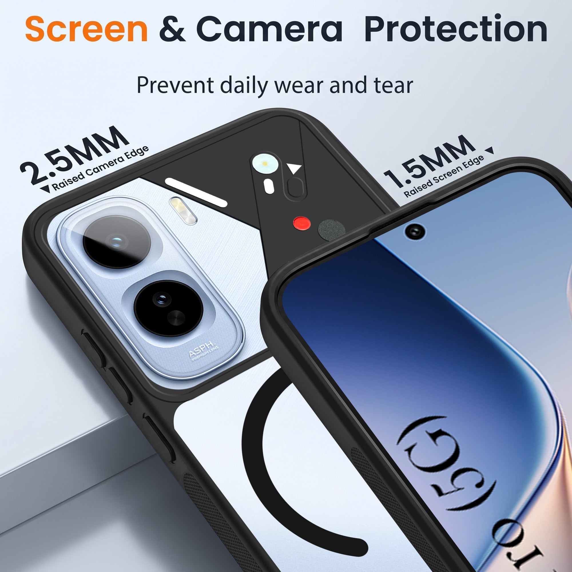 For Vivo T5 Pro 5G Back Cover Case Lifetime Anti-Yellow Clear (Camera Protection | Side Grip | Wireless MagSafe Compatible)