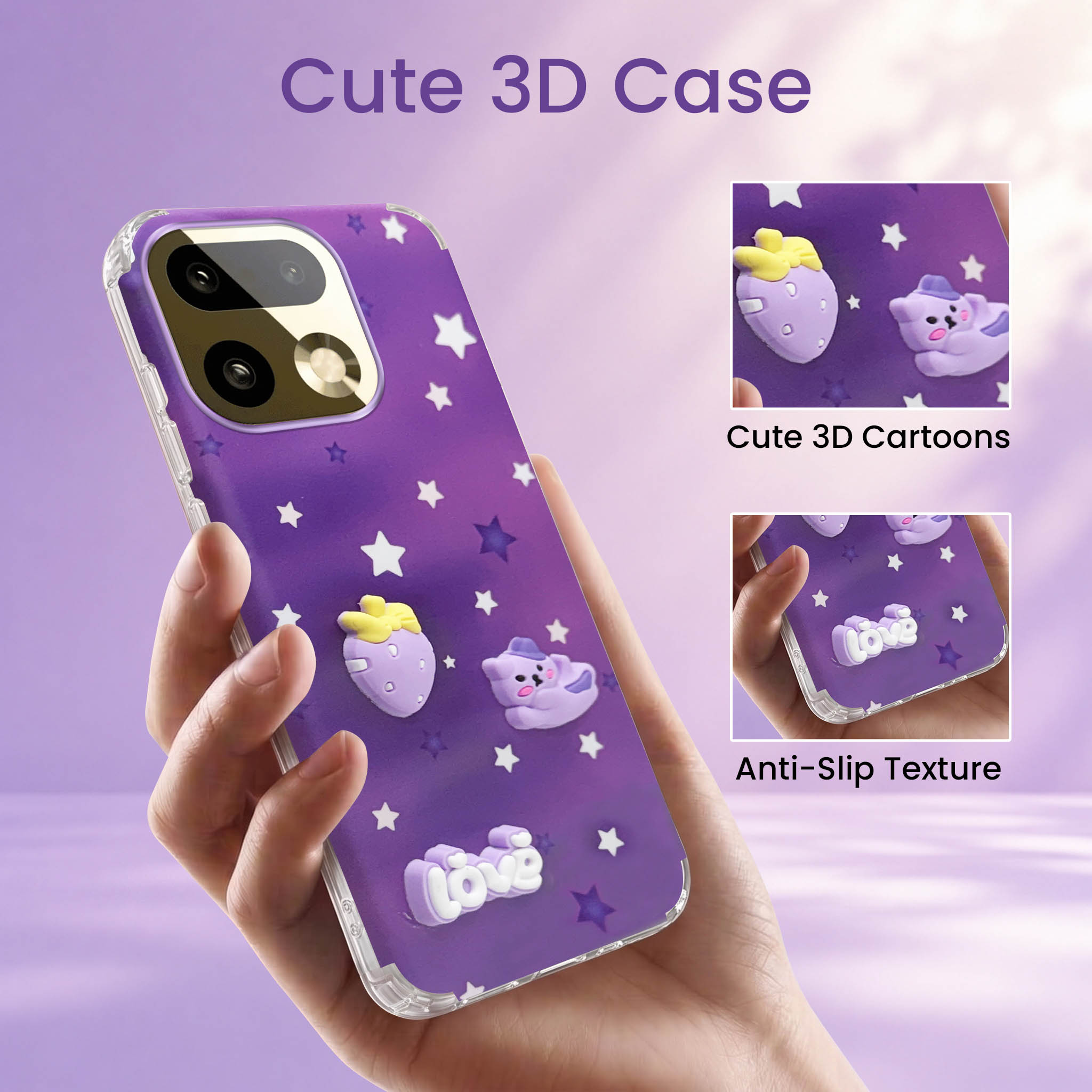 For Realme 16 Pro Plus 5G Back Cover Case (3D Cute Cartoons | Hard Back Side Soft | Matte Premium Finish | HD Printing)