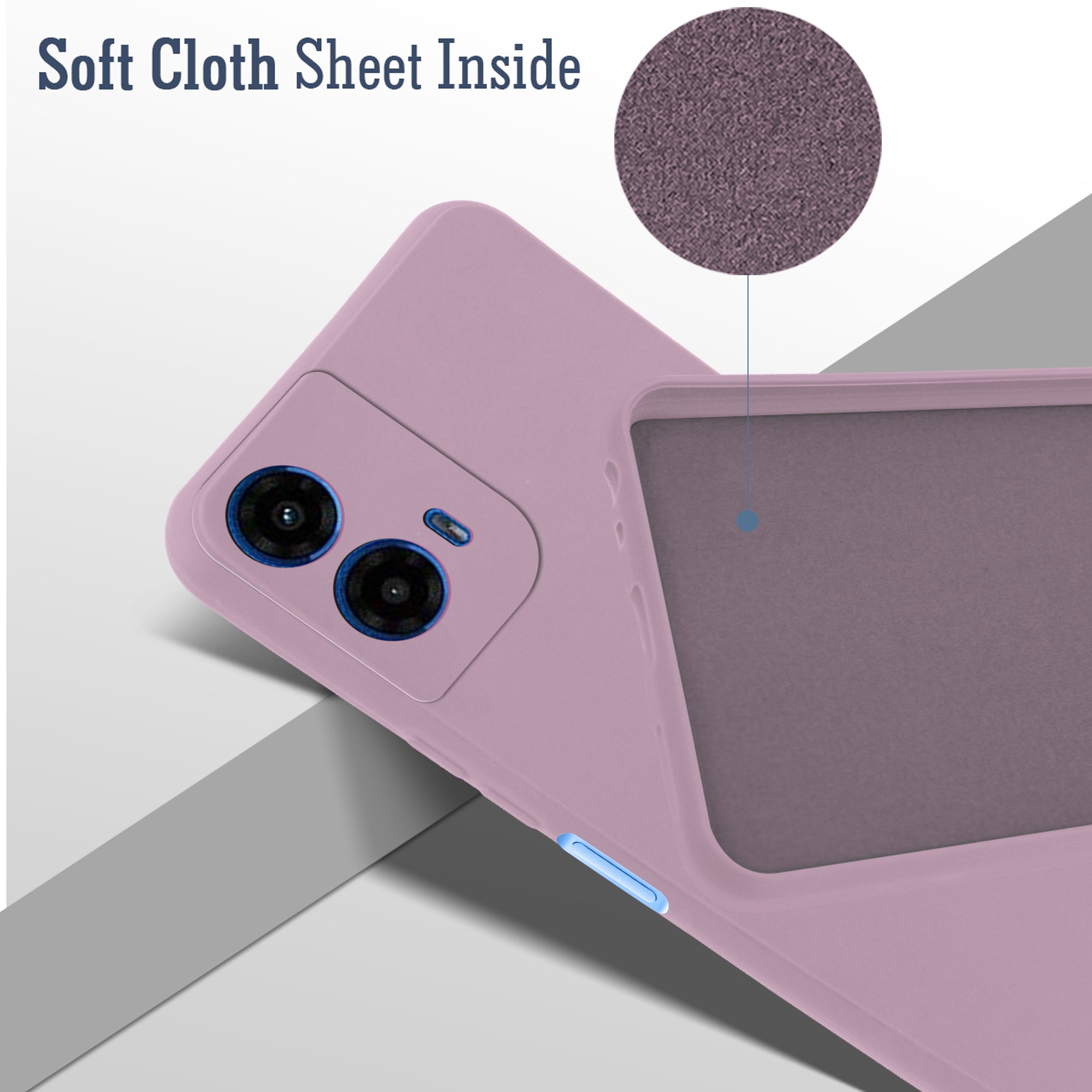 For Motorola Moto G45 Back Cover Case (Matte Finish Silicone with Inside Fiber cloth)