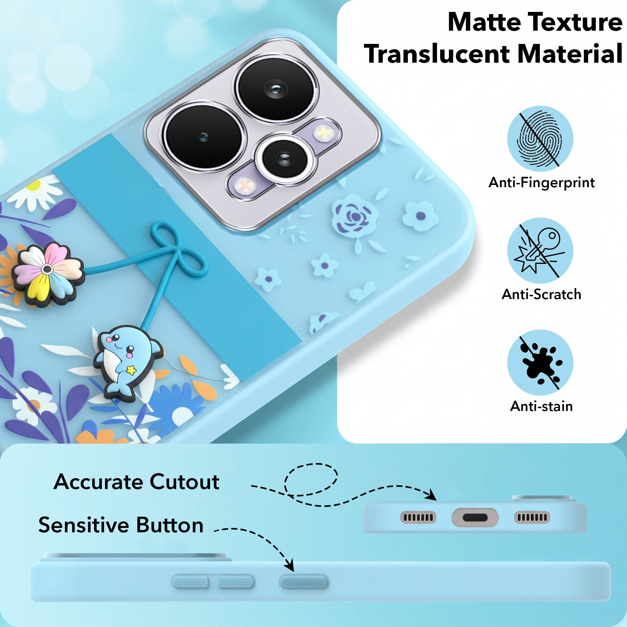For Realme 15 Pro Back Cover Case (3D Cute Cartoons | Hard Back Side Soft | Matte Premium Finish | HD Printing)