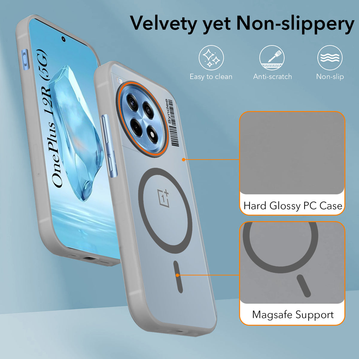 For OnePlus 12R 5G Back Cover Case (Soft Touch | Camera Bump Protection | MagSafe Compatible | Matte Finish)