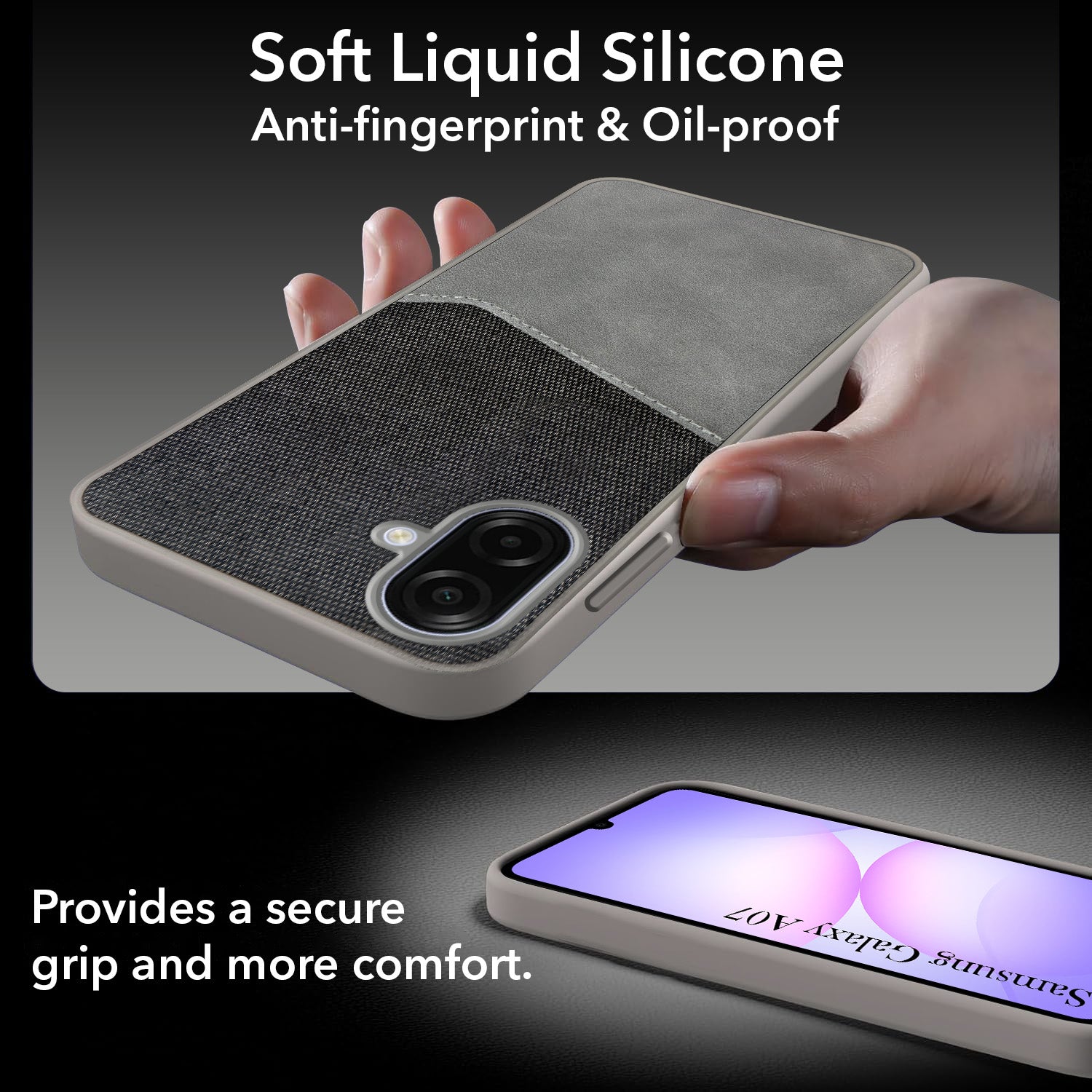 For Samsung Galaxy A07 5G Back Cover Case (Dual PU Leather Stitch | Professional Minimalist | Soft and Flexible)