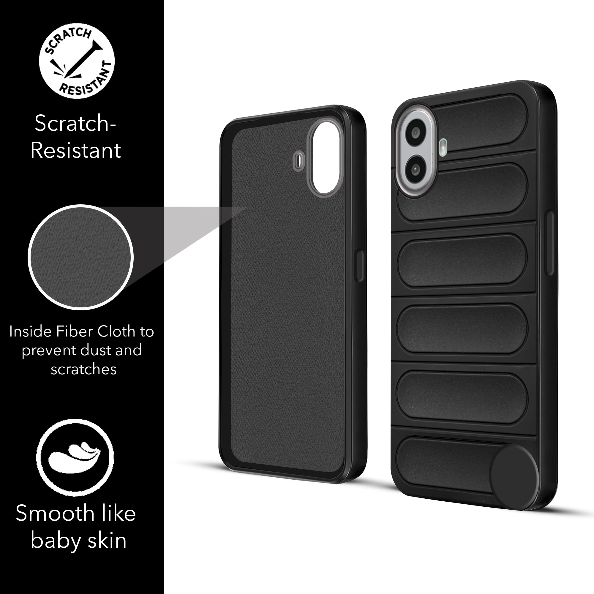 For Nothing CMF Phone 1 Back Cover Case (Matte Liquid Silicone | Professional Micro-Fiber Cloth Inside | Camera Protection Ring | )
