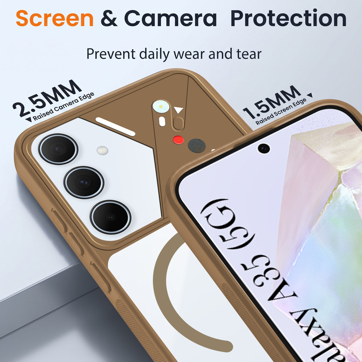 For Samsung Galaxy A35 5G Back Cover Case Lifetime Anti-Yellow Clear (Camera Protection | Side Grip | Wireless MagSafe Compatible)