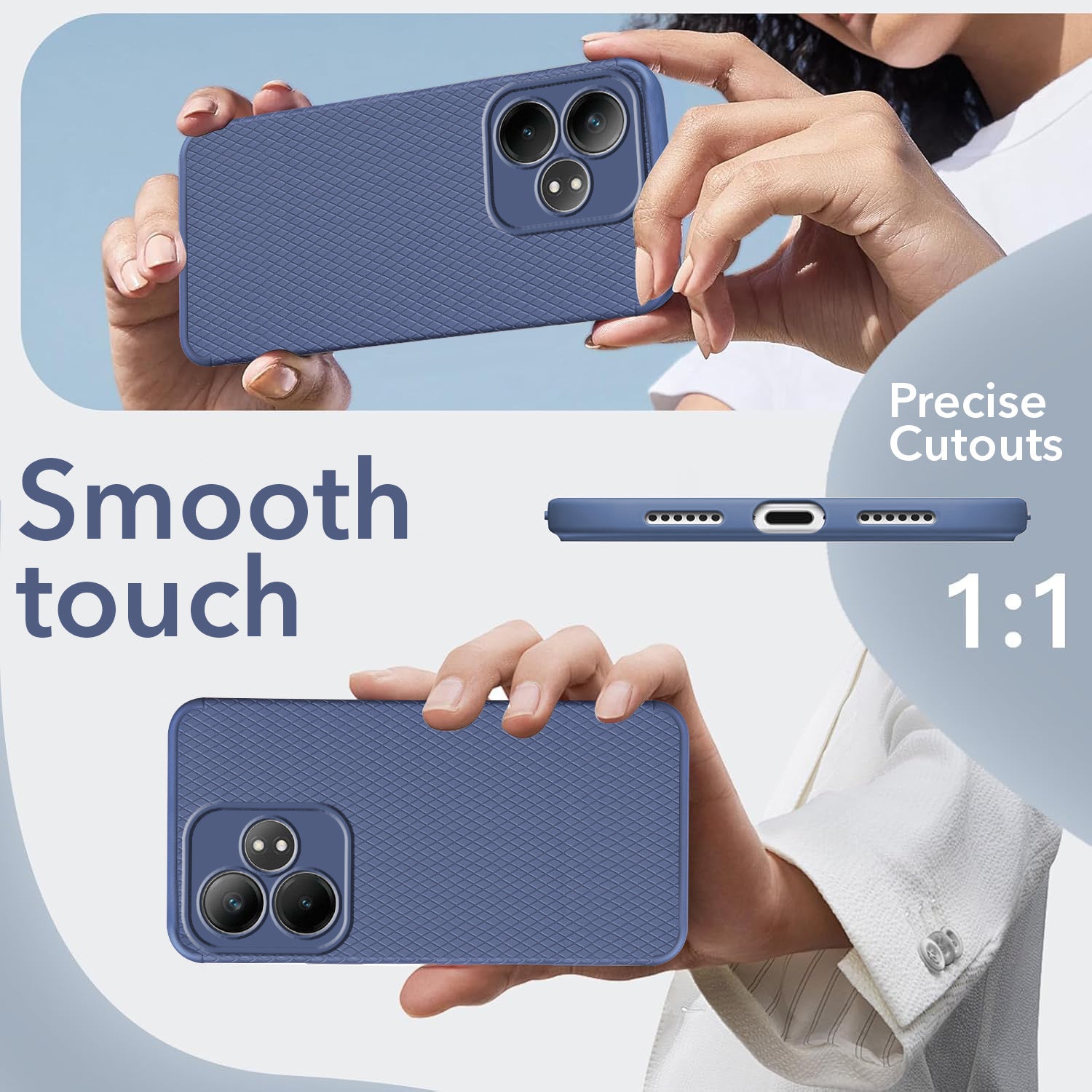 For Realme  GT 6 | GT 6T 5G Back Cover Case (Liquid Silicone | Side Grip | Camera Protection)