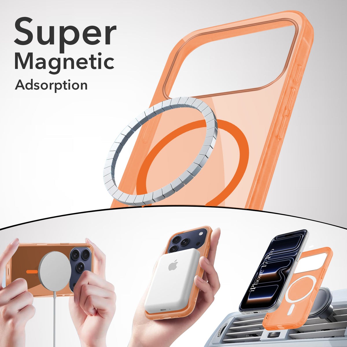 For iPhone 17 Pro Back Cover Case Lifetime Anti-Yellow MagSafe Compatible Clear (Sleek Hard Crystal | Camera Protection and Shockproof)