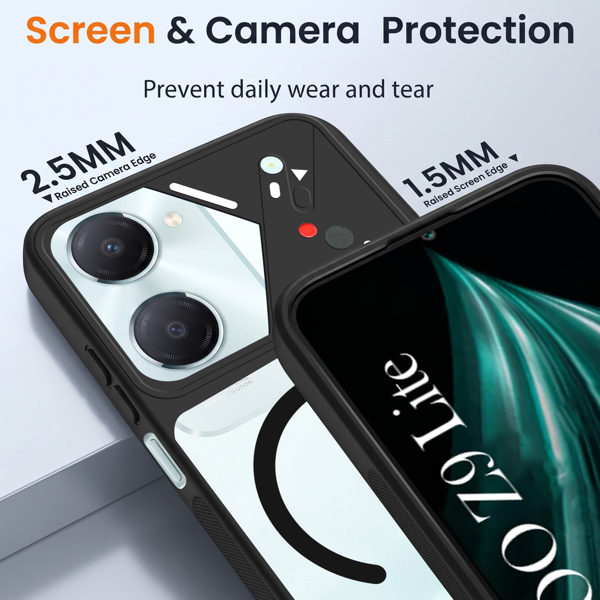 For Vivo iQOO Z9 Lite 5G Back Cover Case Lifetime Anti-Yellow Clear (Camera Protection | Side Grip | Wireless MagSafe Compatible)