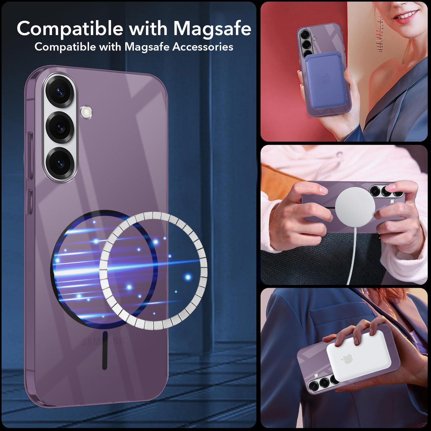 For Samsung Galaxy S25 Plus Back Cover Case Crystal Anti Yellow(MagSafe Wireless Charging Support |Camera Protection Bump)