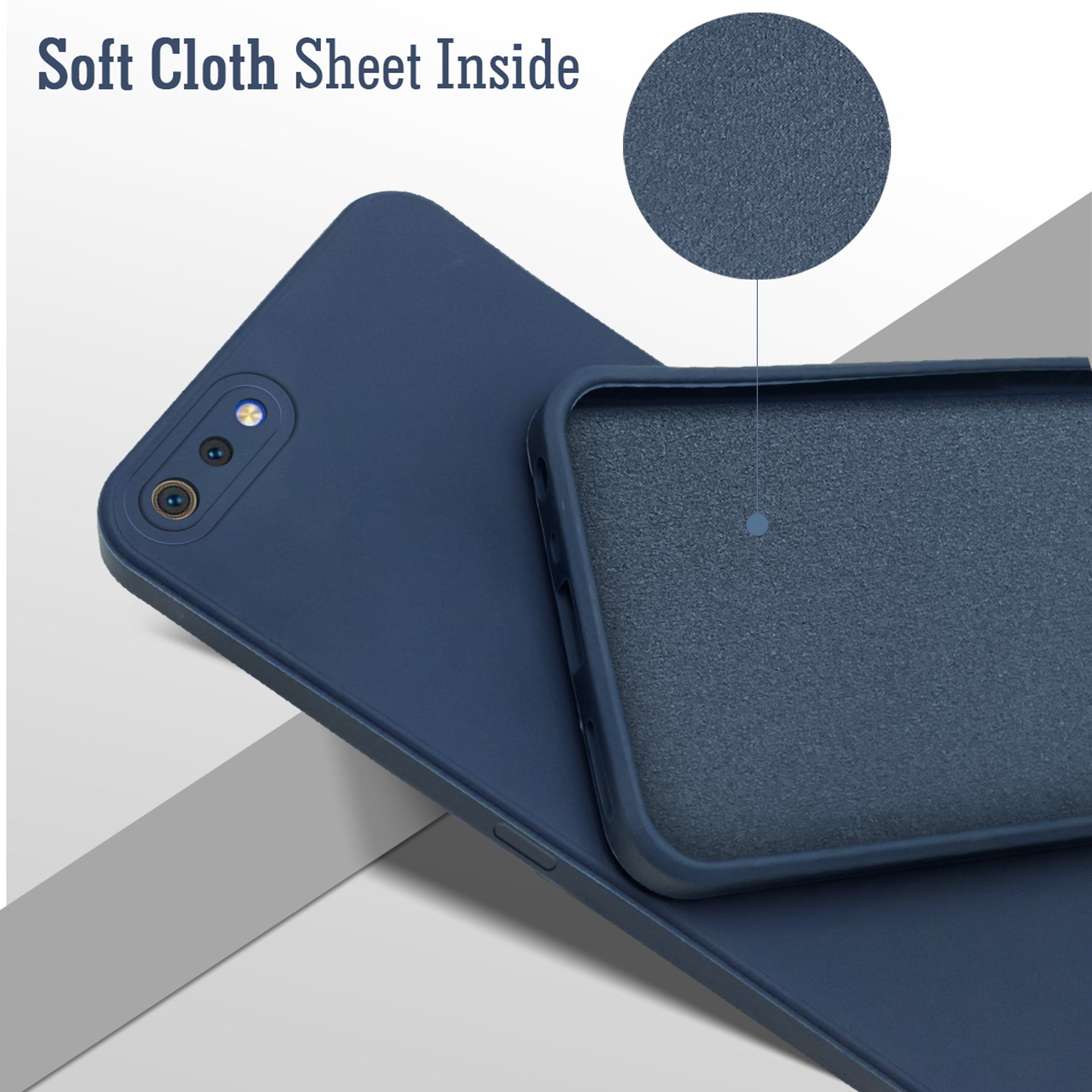 For Realme C2 Back Cover Case (Matte Finish Silicone with Inside Fiber Cloth)