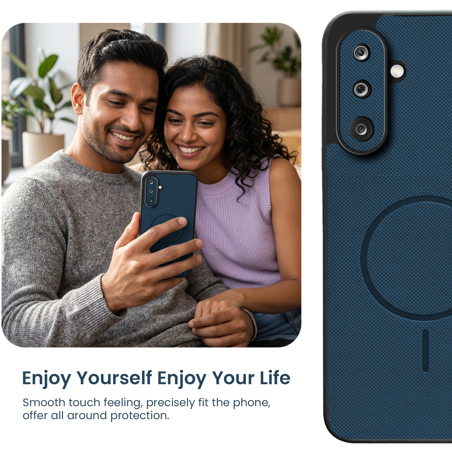 For Samsung Galaxy M36 | Samsung Galaxy F36 Back Cover Case PU Leather (Texture Grip Design | Professional Minimalist | Camera Protection | Soft and Flexible)